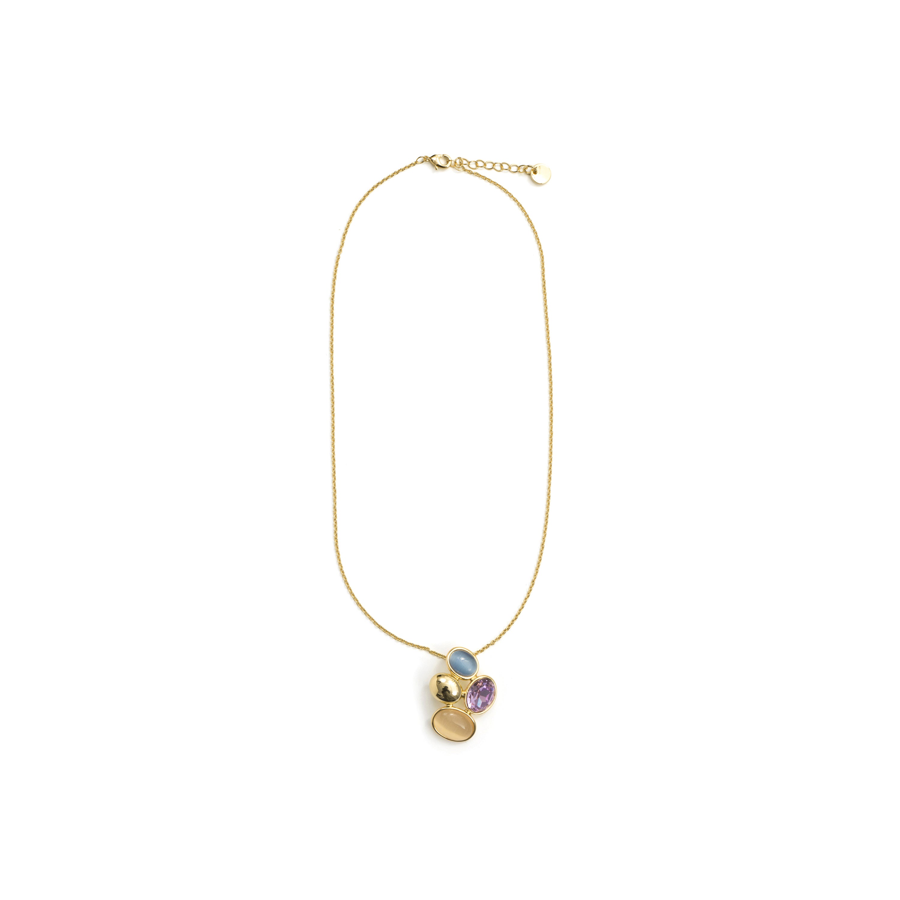 Purple Crystal Necklace finished in 18k yellow gold - Sionu