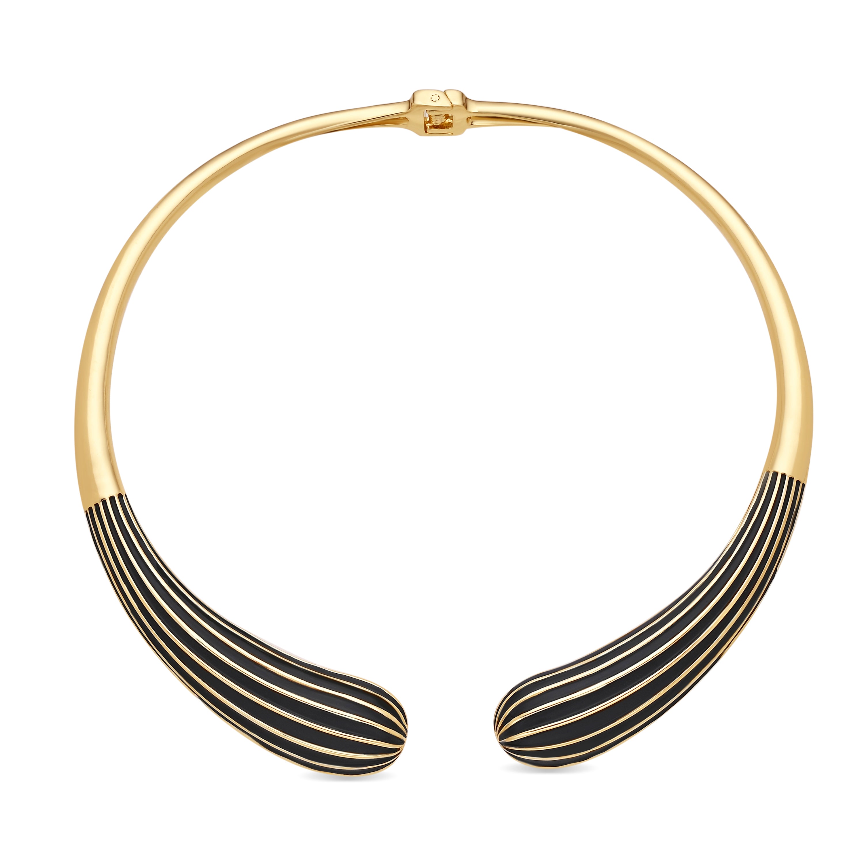 Schwarze Lackkette mit 18k Gelbgold-Finish - Belin
