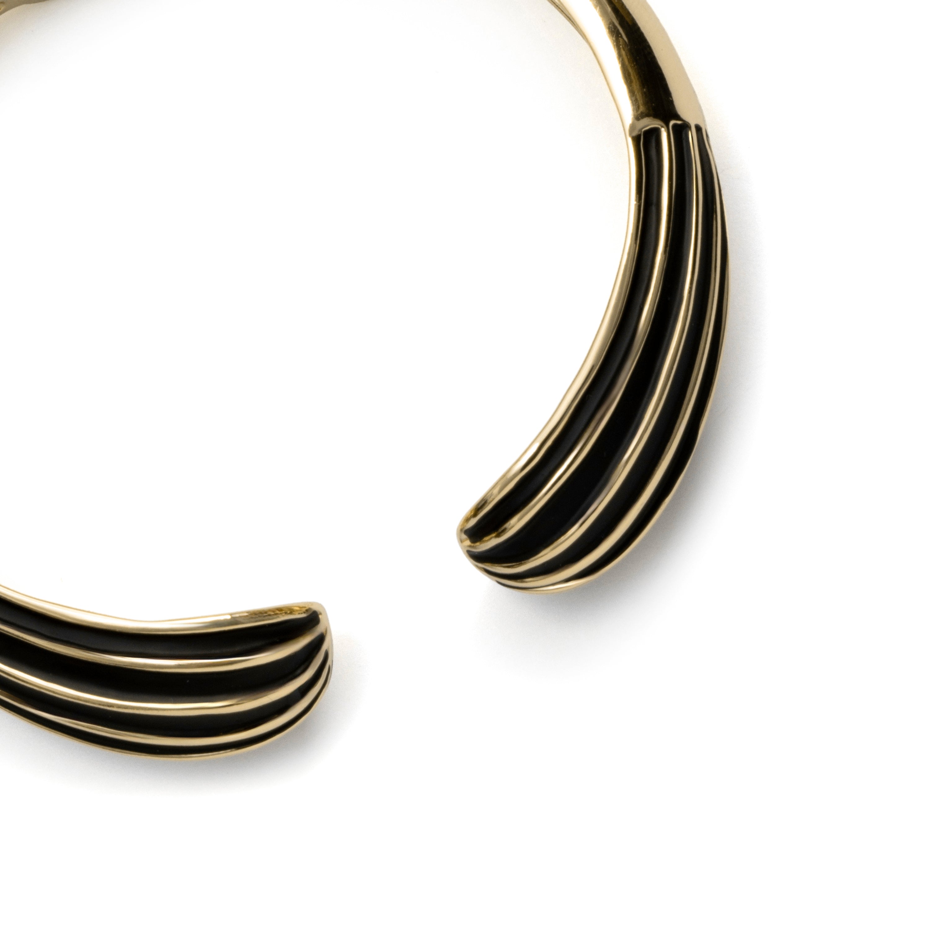 Schwarze Lackkette mit 18k Gelbgold-Finish - Belin