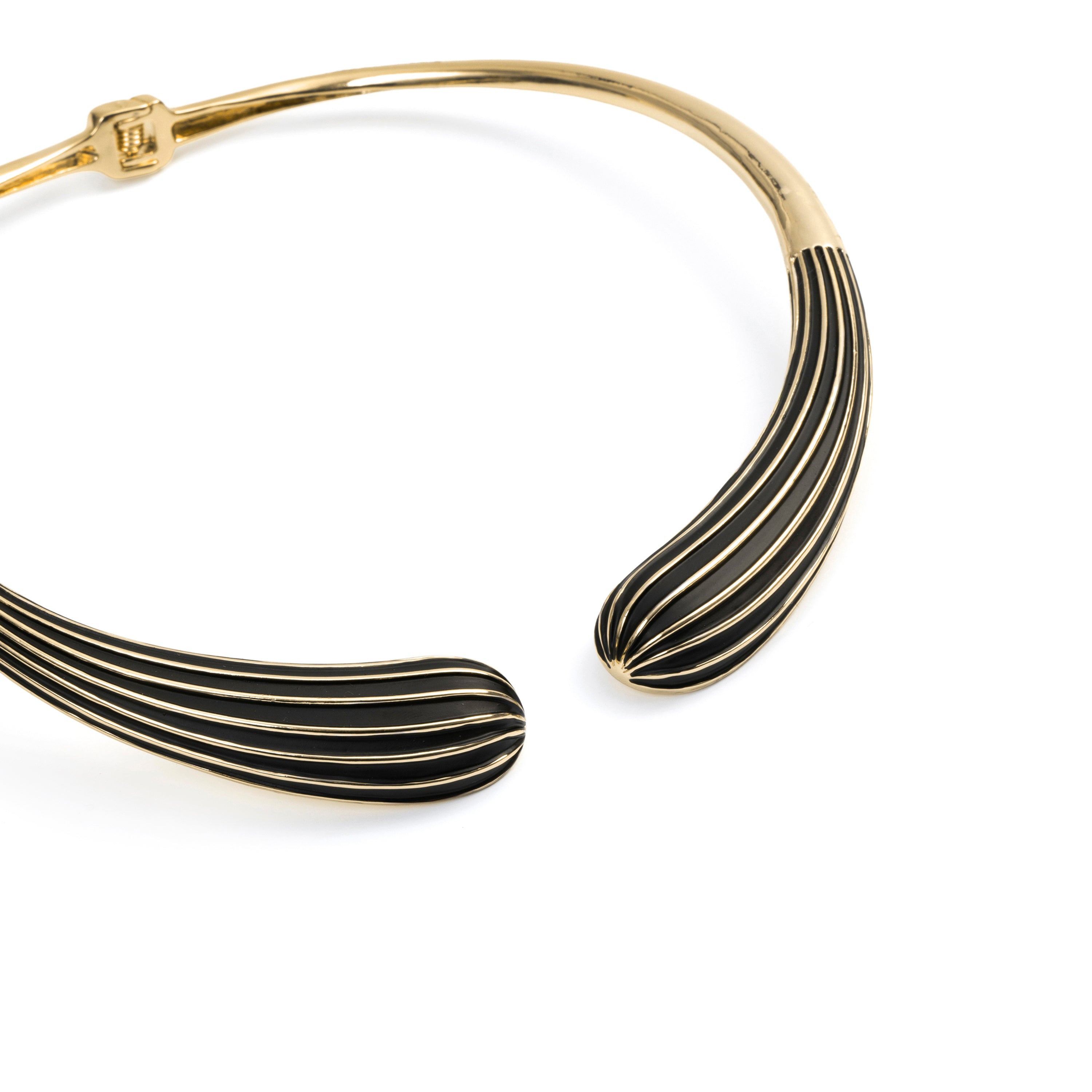 Schwarze Lackkette mit 18k Gelbgold-Finish - Belin