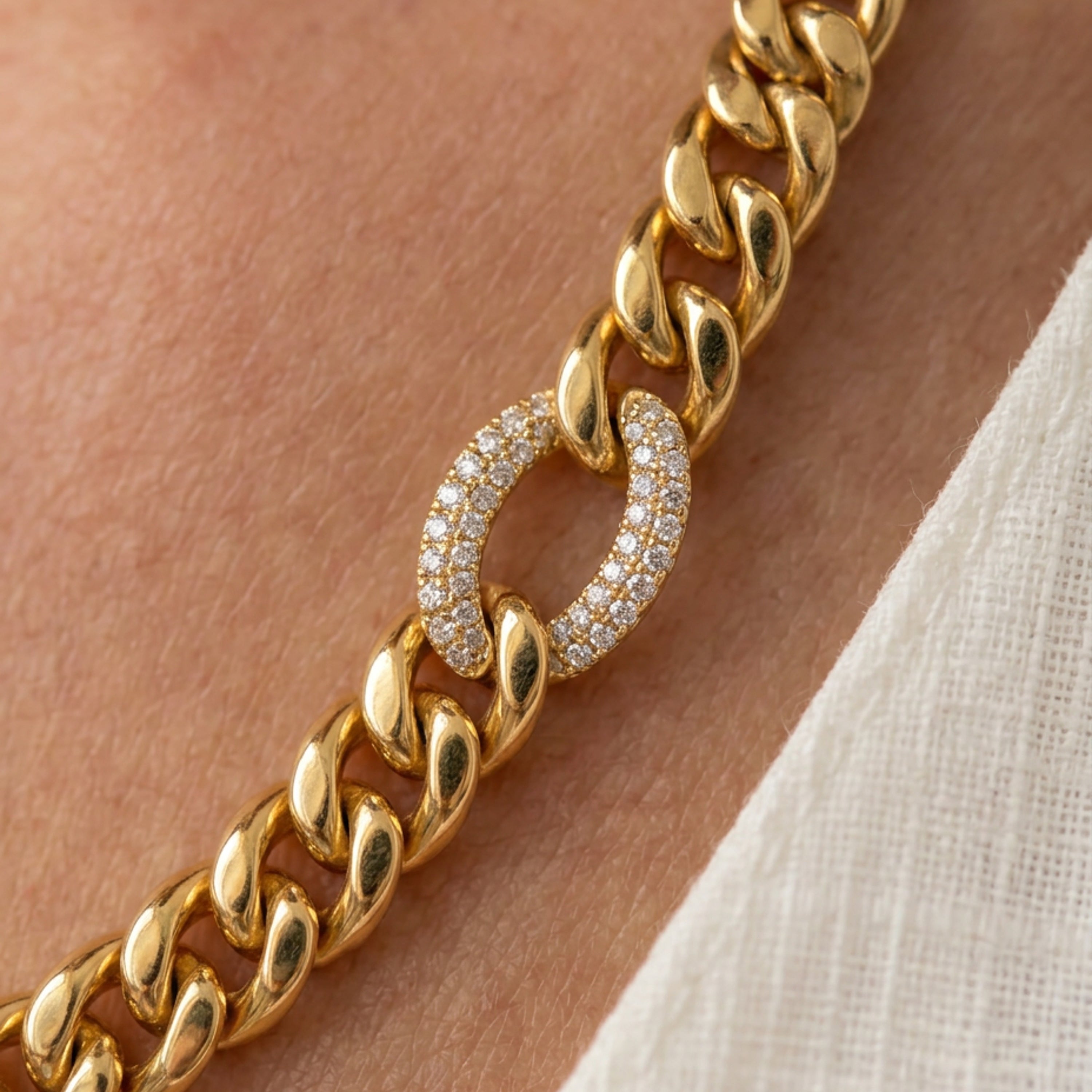 Balhaj Collar with 18k Yellow Gold Finish - Balhaj WHITE