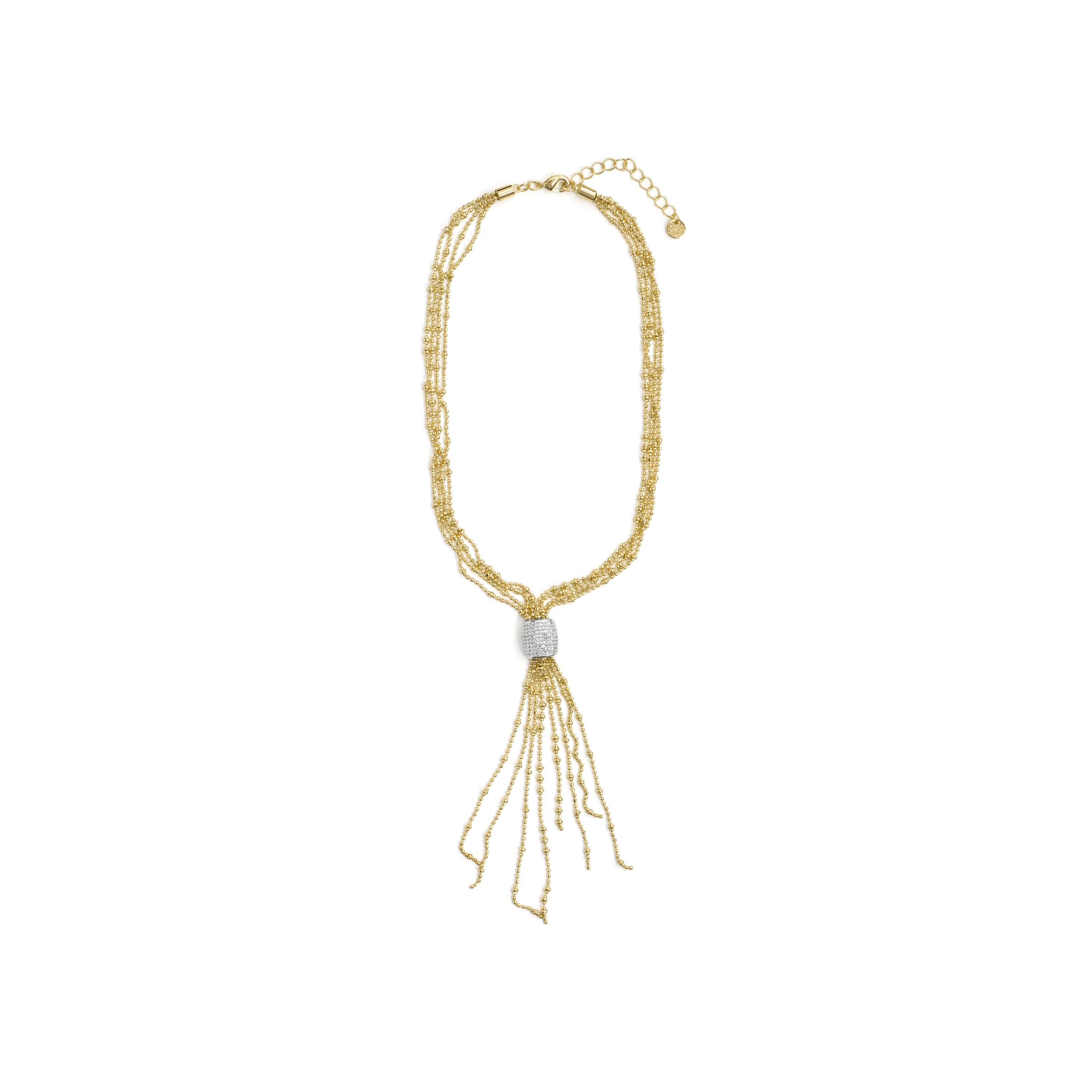Collar de Circonita Brillante acabado en oro amarillo de 18k - Dush