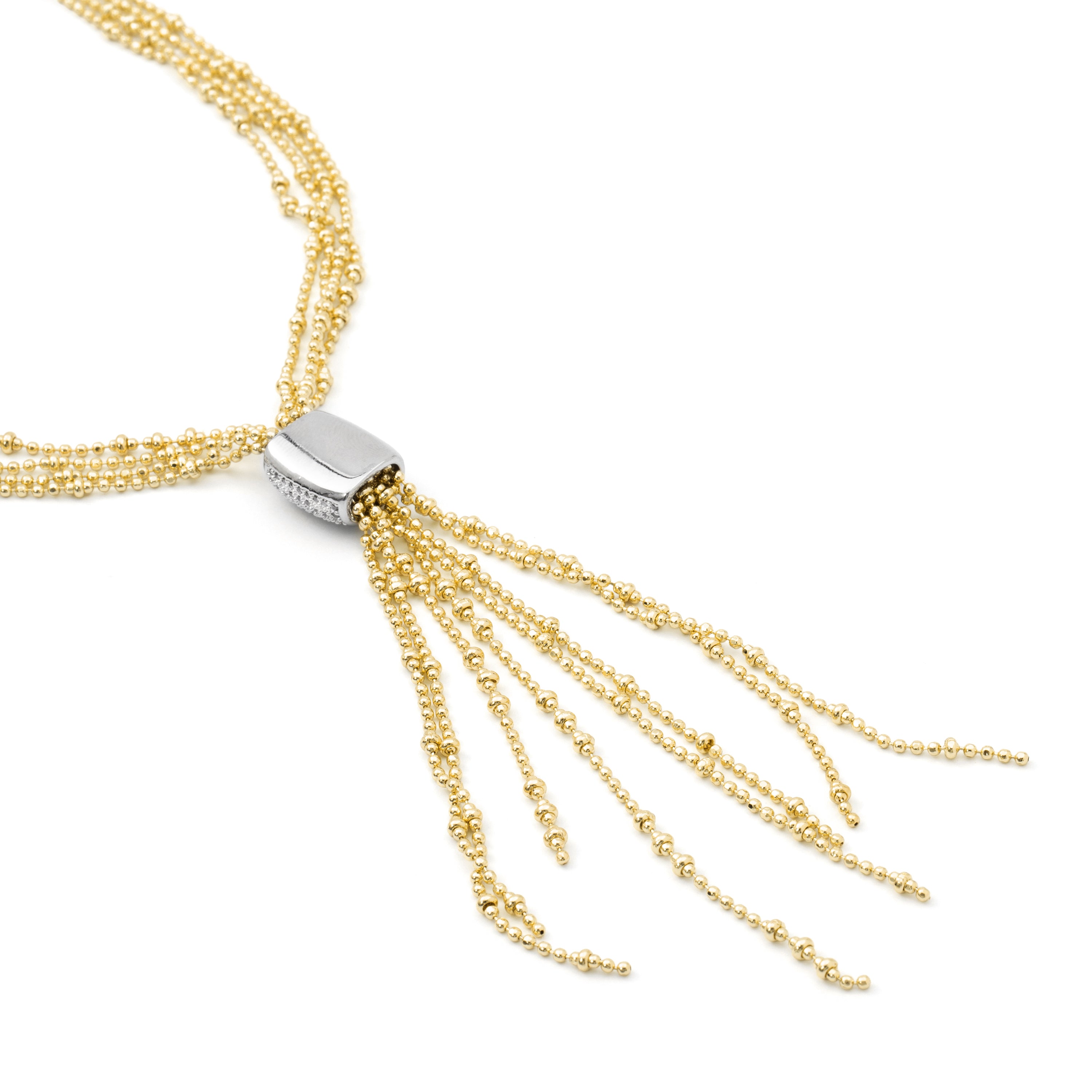 Collar de Circonita Brillante acabado en oro amarillo de 18k - Dush