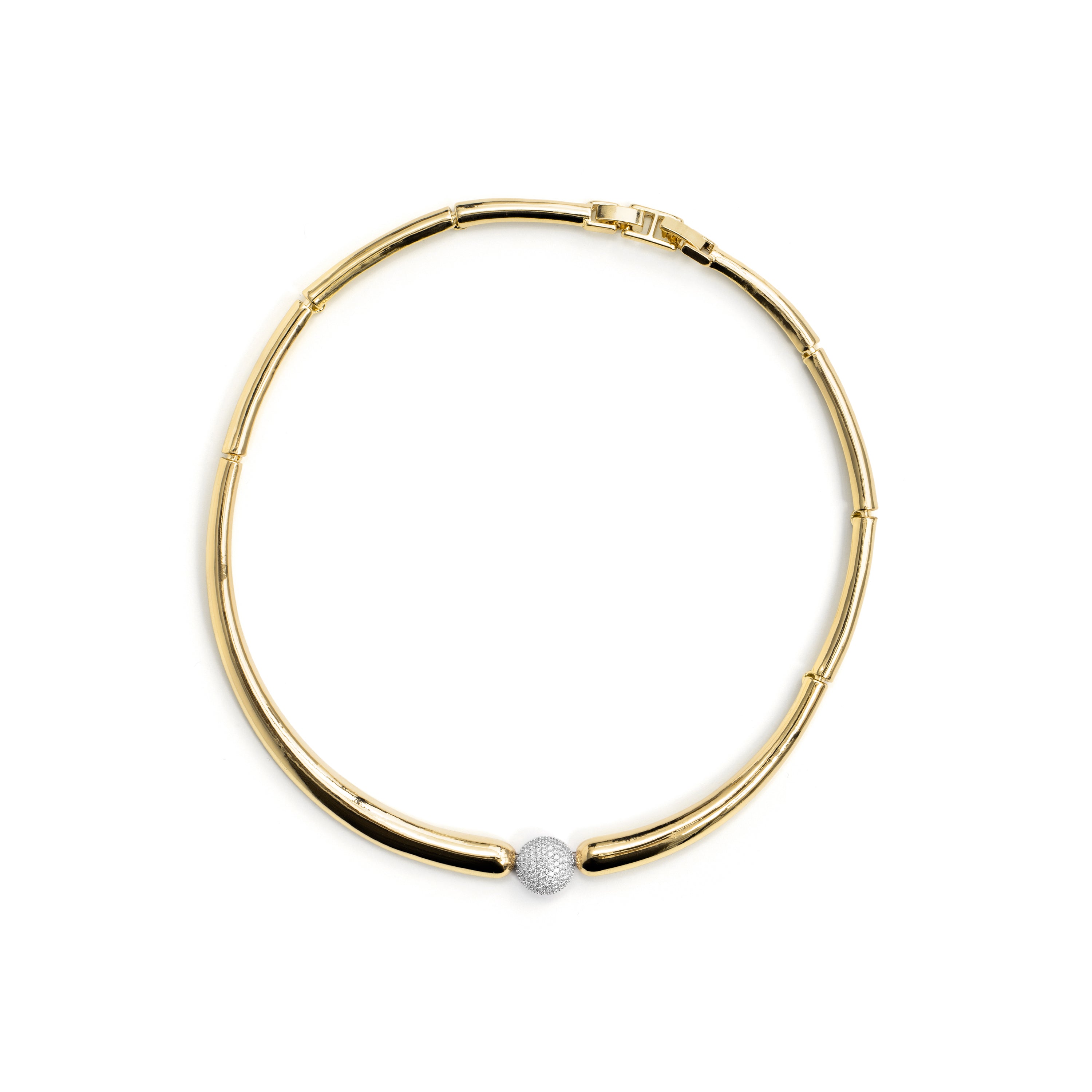 Collar de Circonita Brillante acabado en oro amarillo de 18k - Silrat