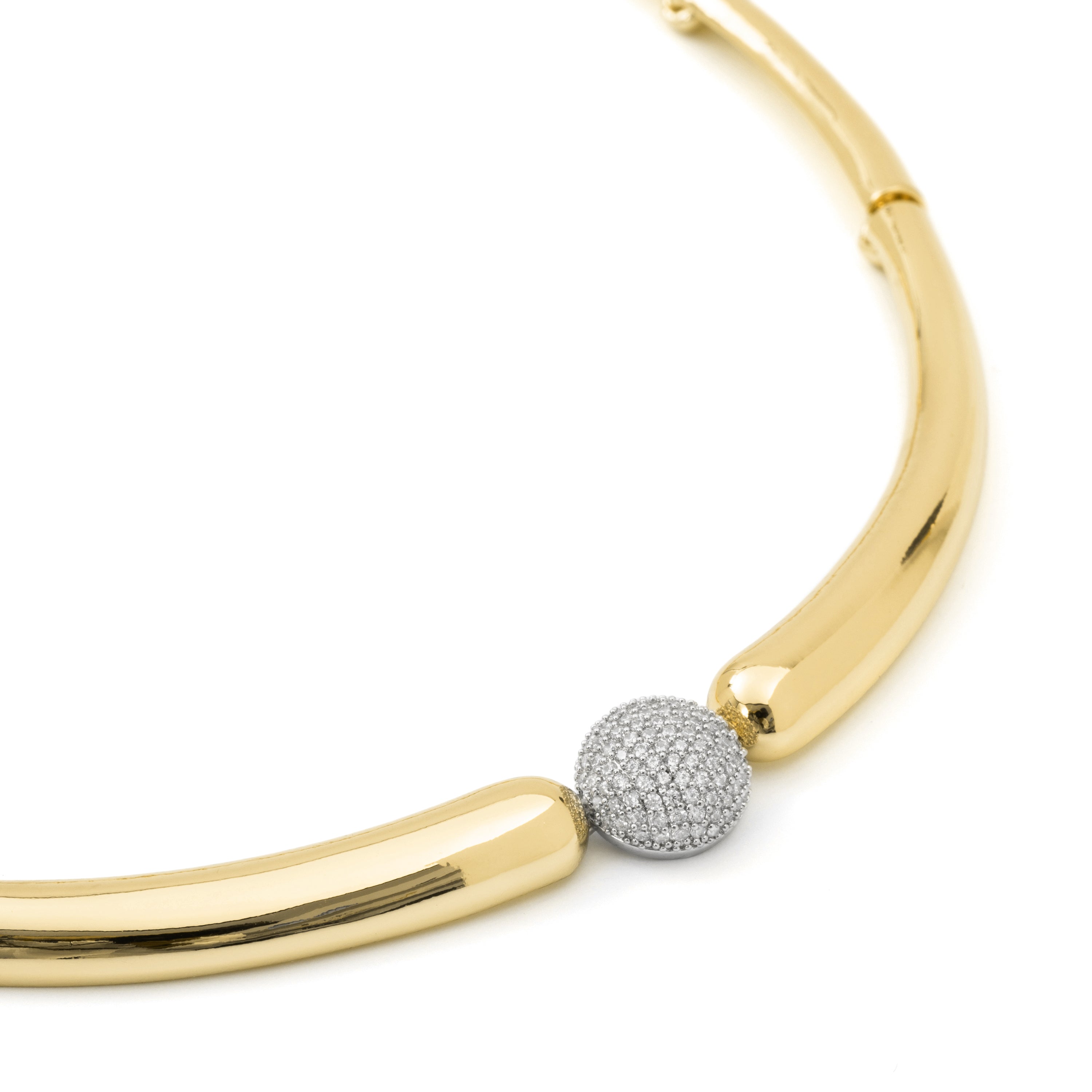 Collar de Circonita Brillante acabado en oro amarillo de 18k - Silrat