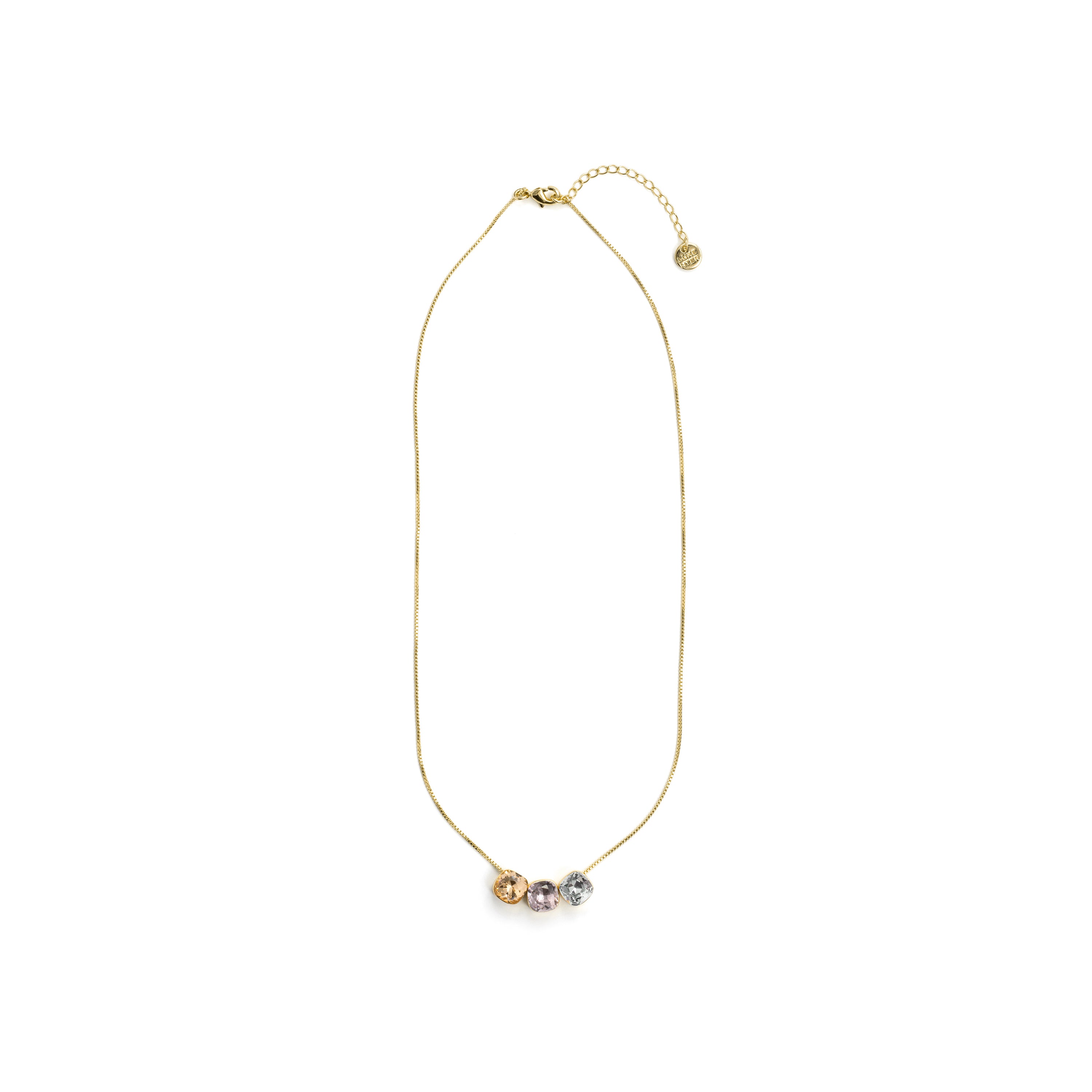 Multicolored Crystal Necklace with 18k Yellow Gold Finish - Sires
