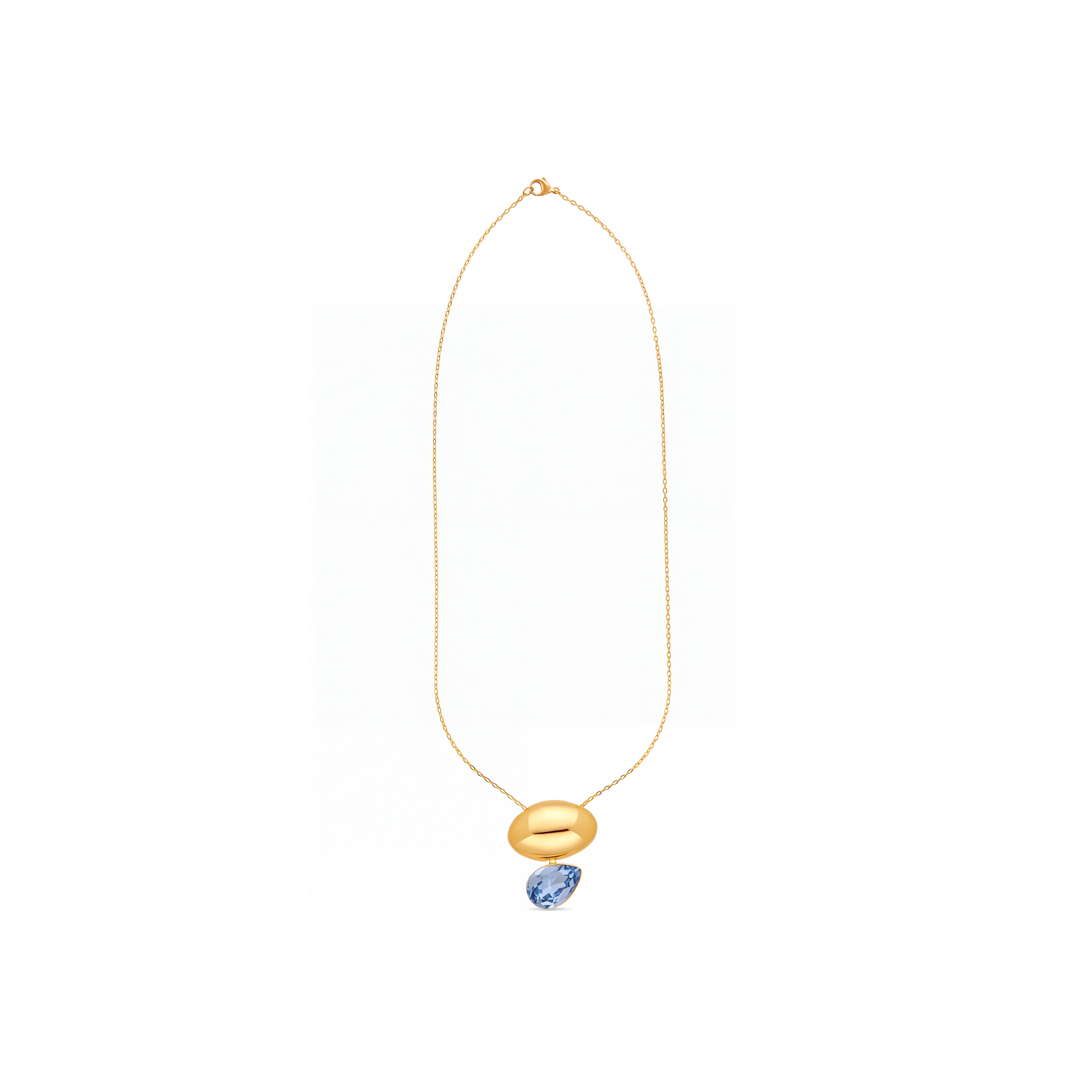 Collier en cristal bleu finition or jaune 18 carats - Meis