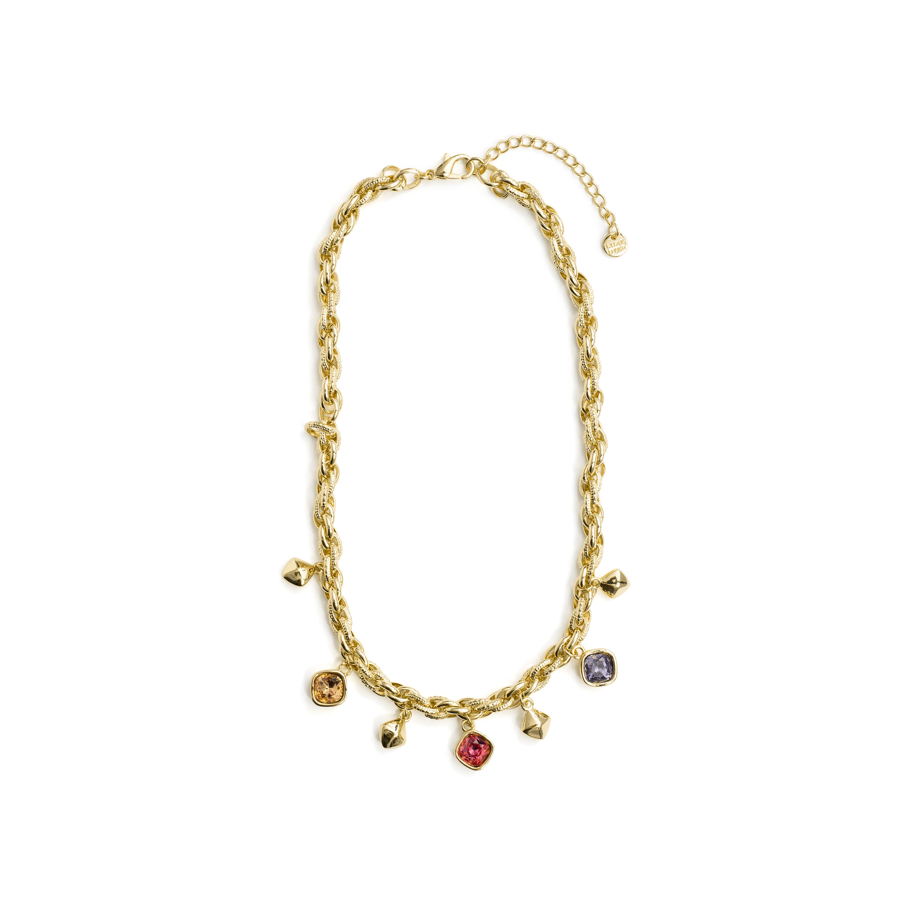 Collana in cristallo multicolore con finitura in oro giallo 18k - Moodab