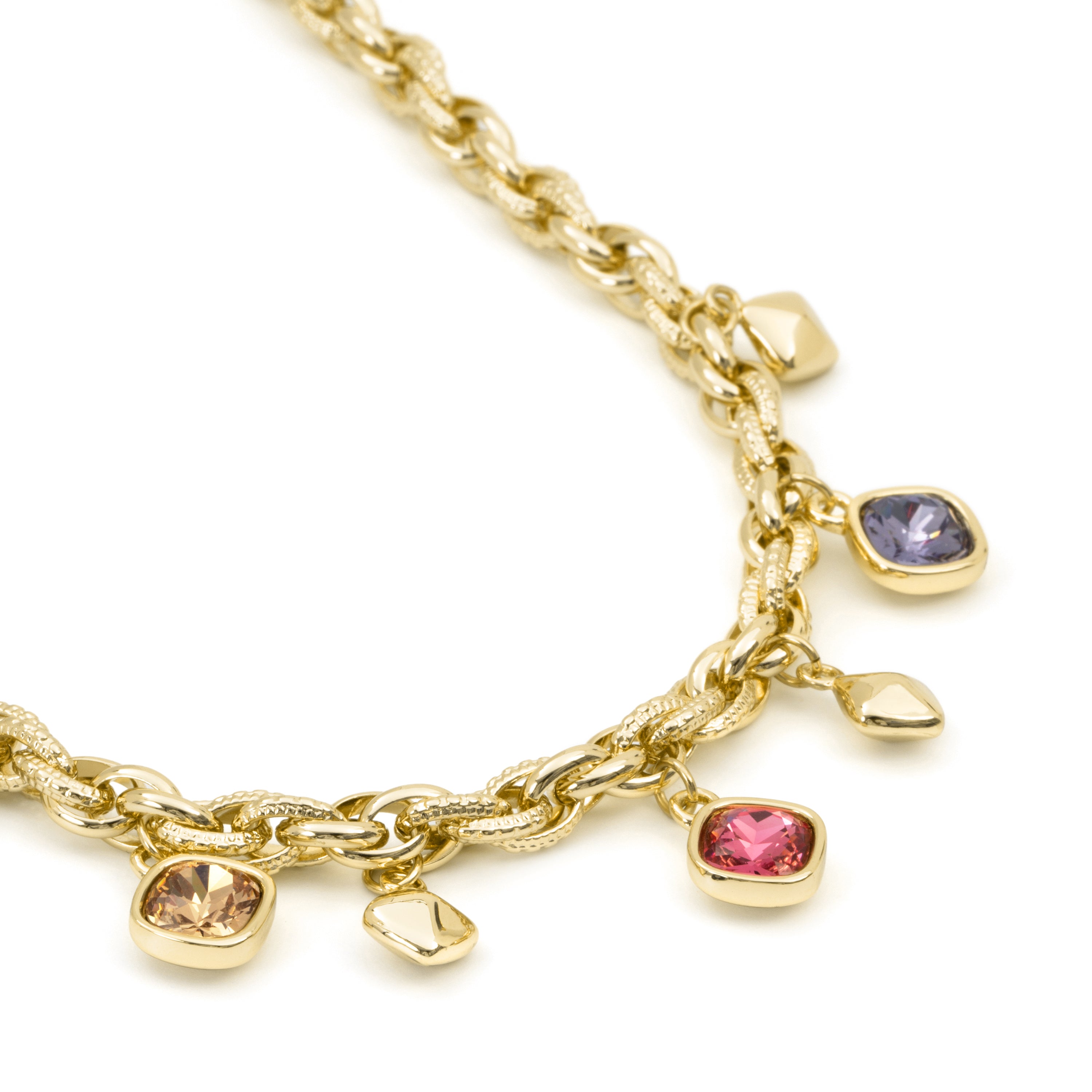 Collana in cristallo multicolore con finitura in oro giallo 18k - Moodab
