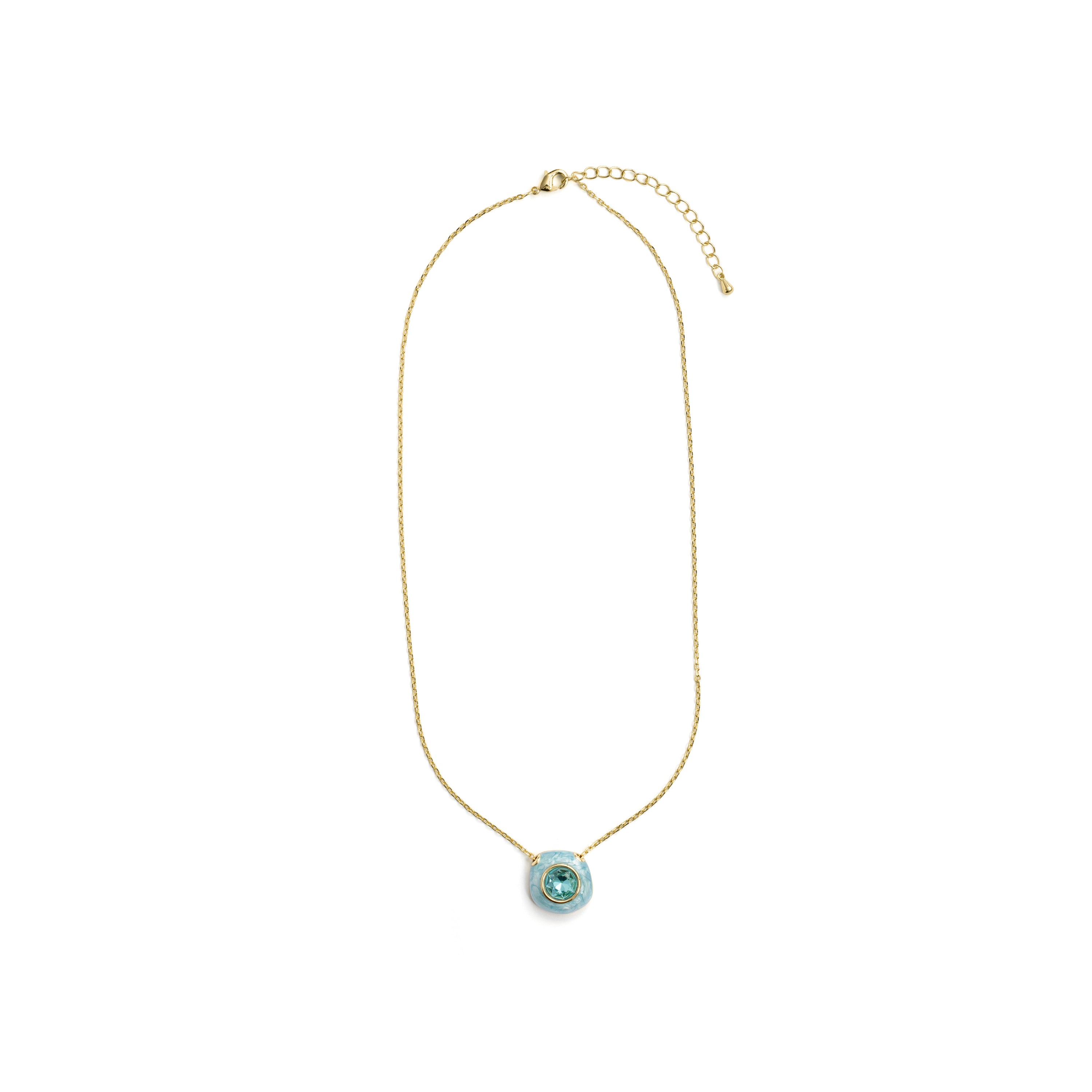 Collar de Cristal Azul acabado en oro amarillo de 18k - Krimley