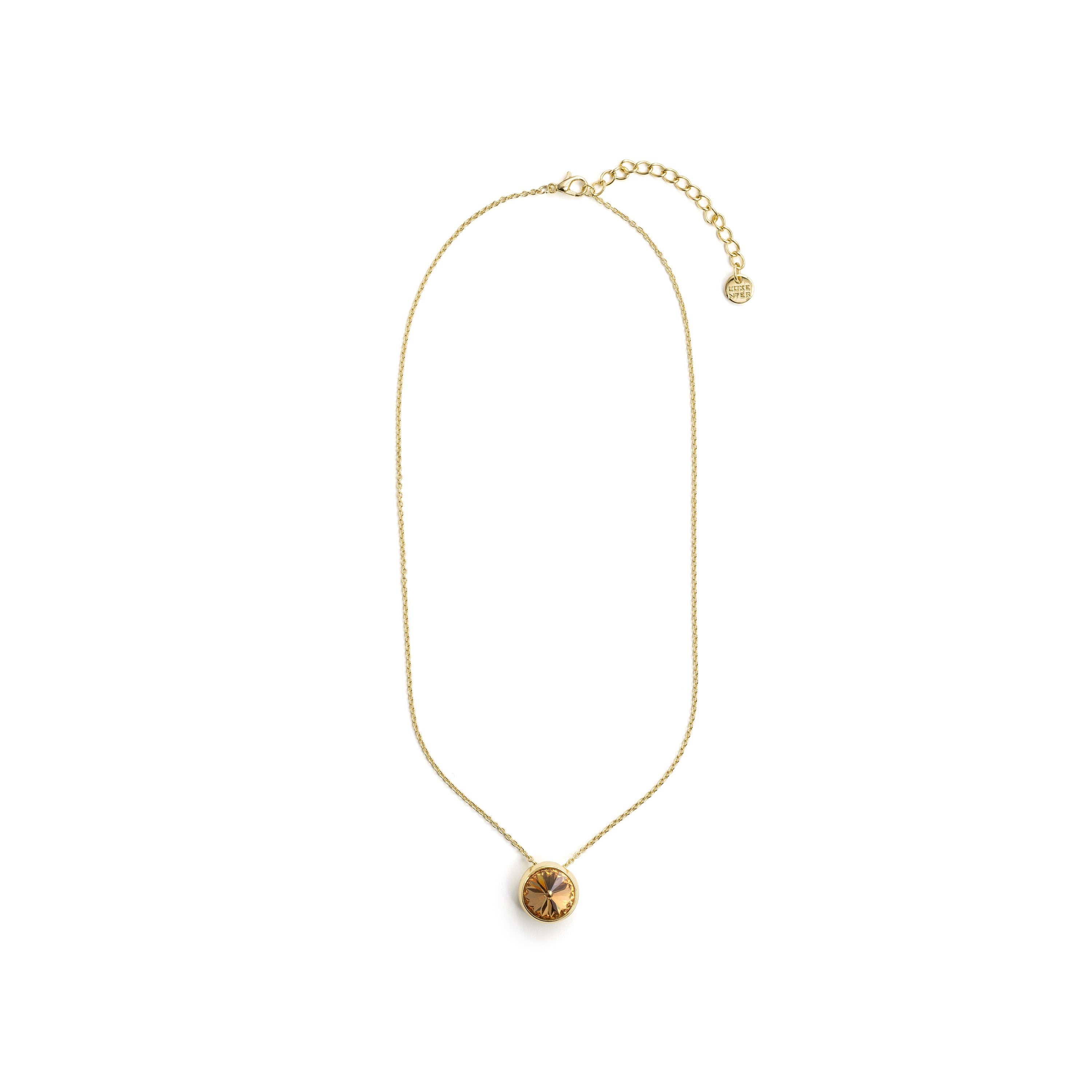 Collier en cristal champagne plaqué or jaune 18 carats - Nufa