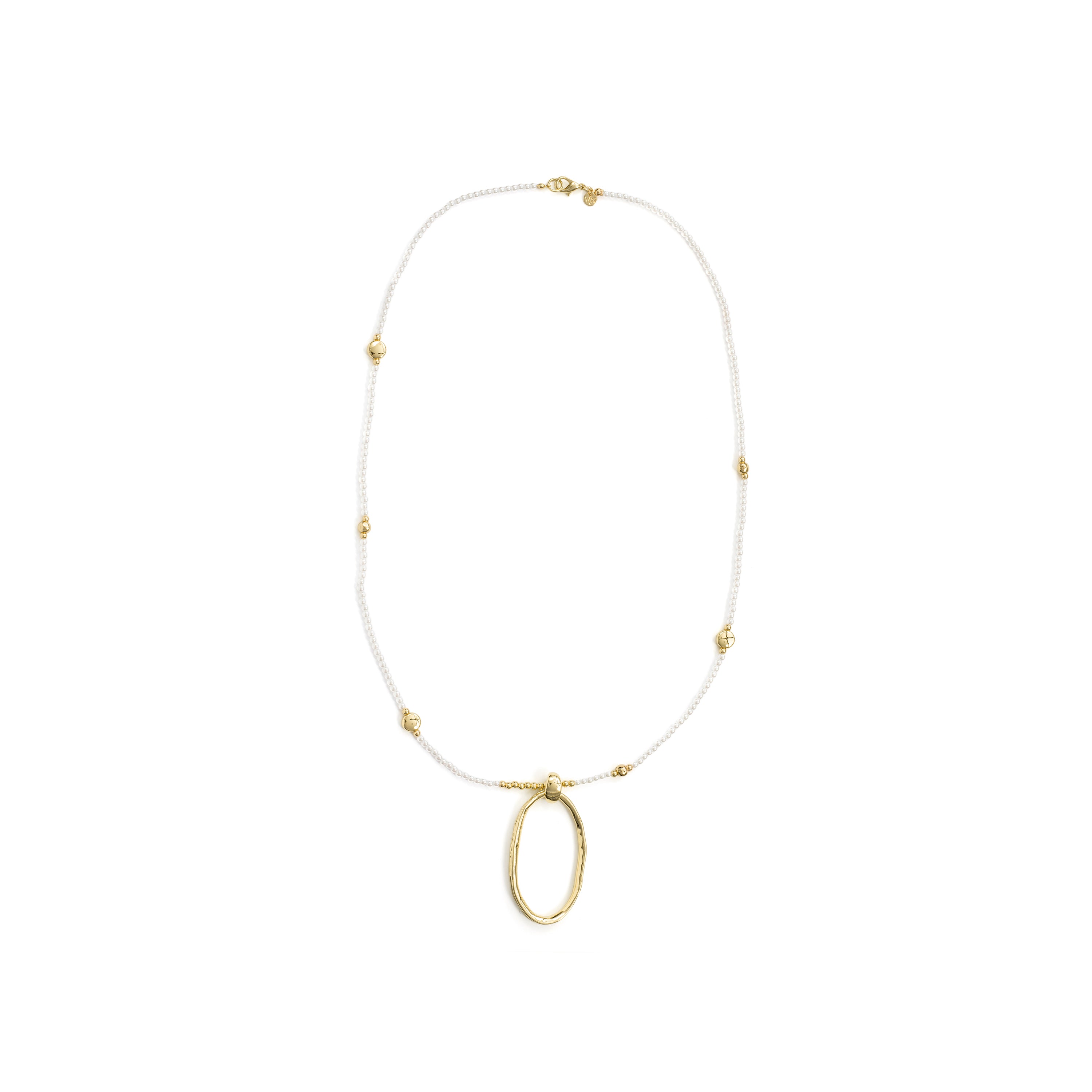 Collar de Perla Blanca acabado en oro amarillo de 18k - Apdak