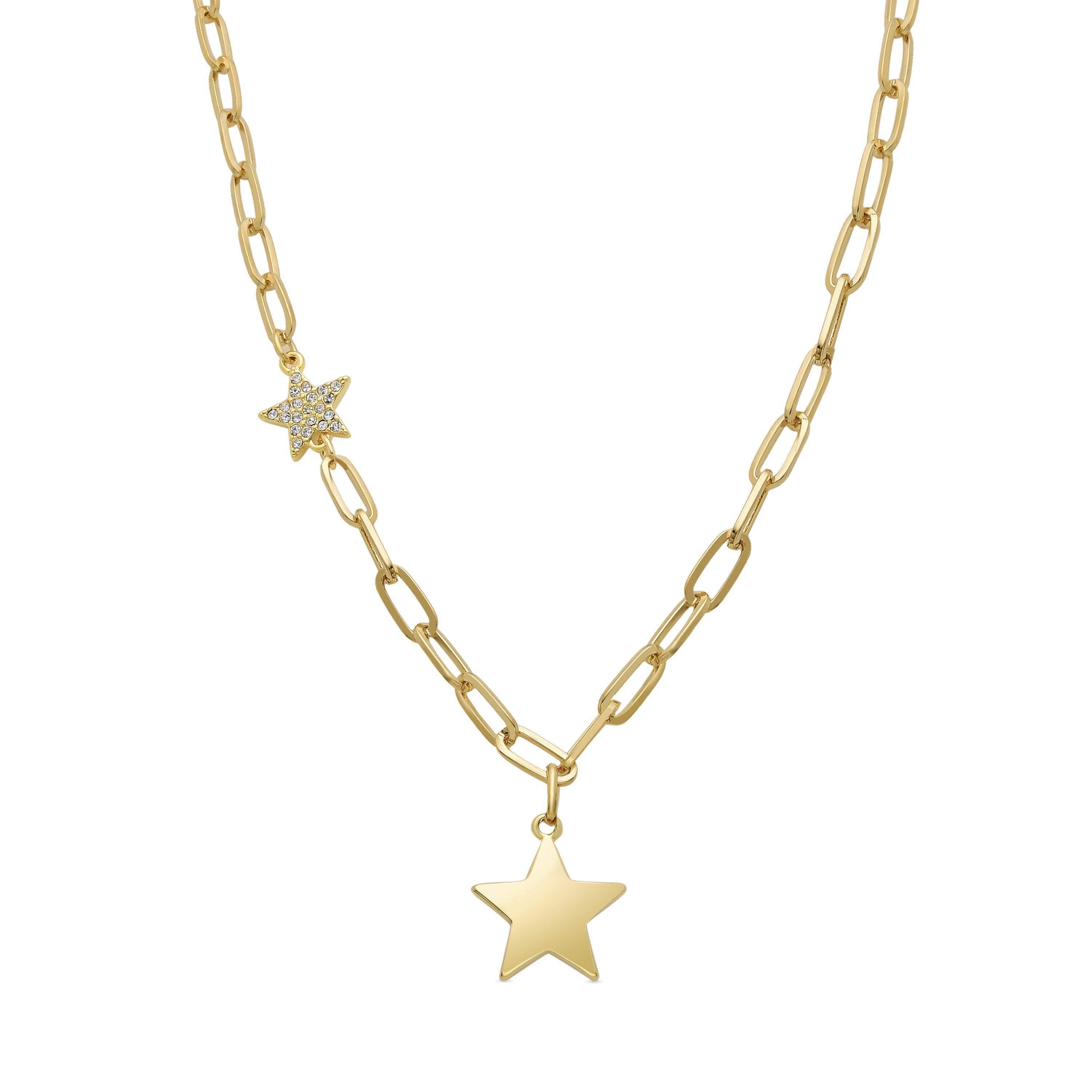 Star necklace finished in 18 kt yellow gold