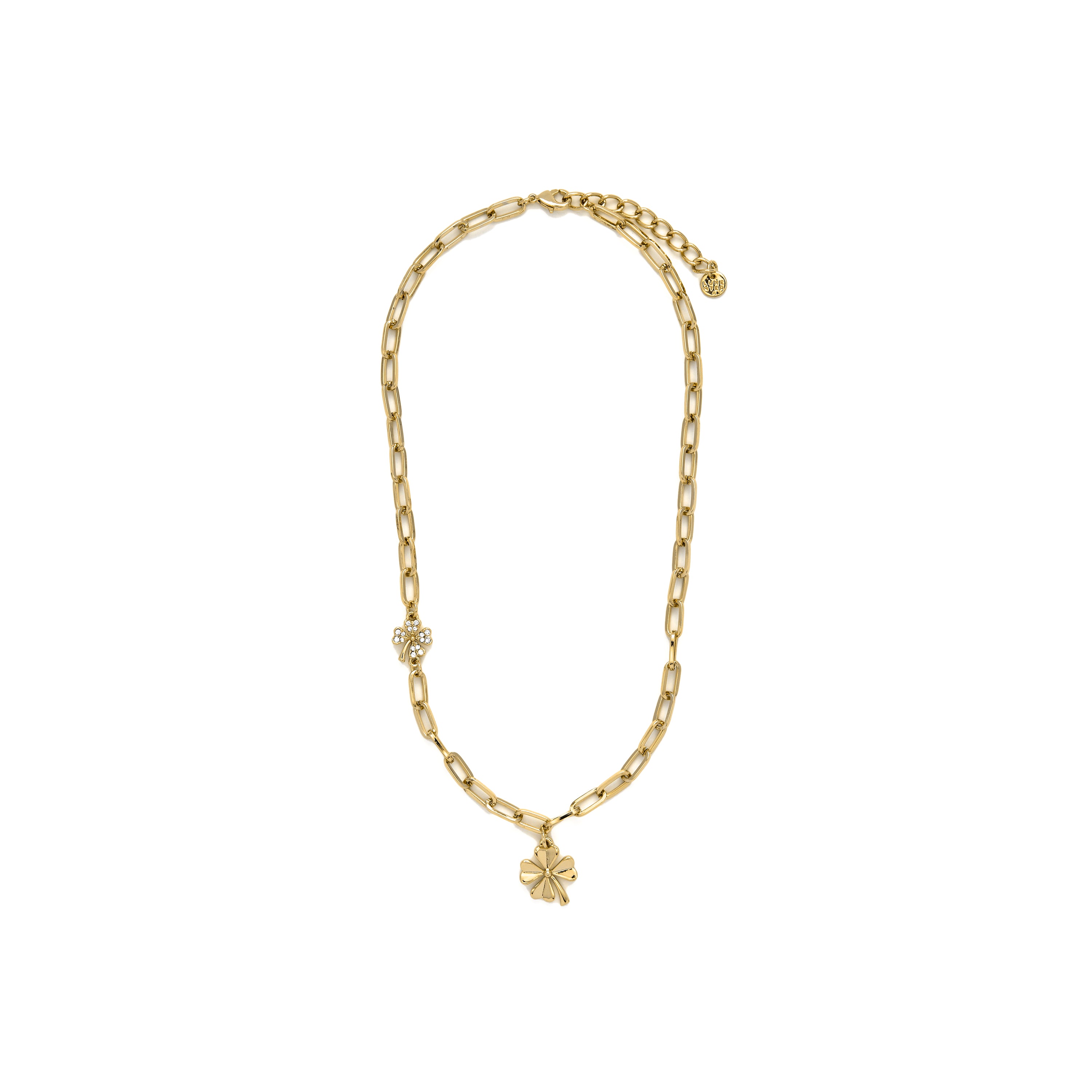 Collier en zircon brillant finition or jaune 18K - Fleur