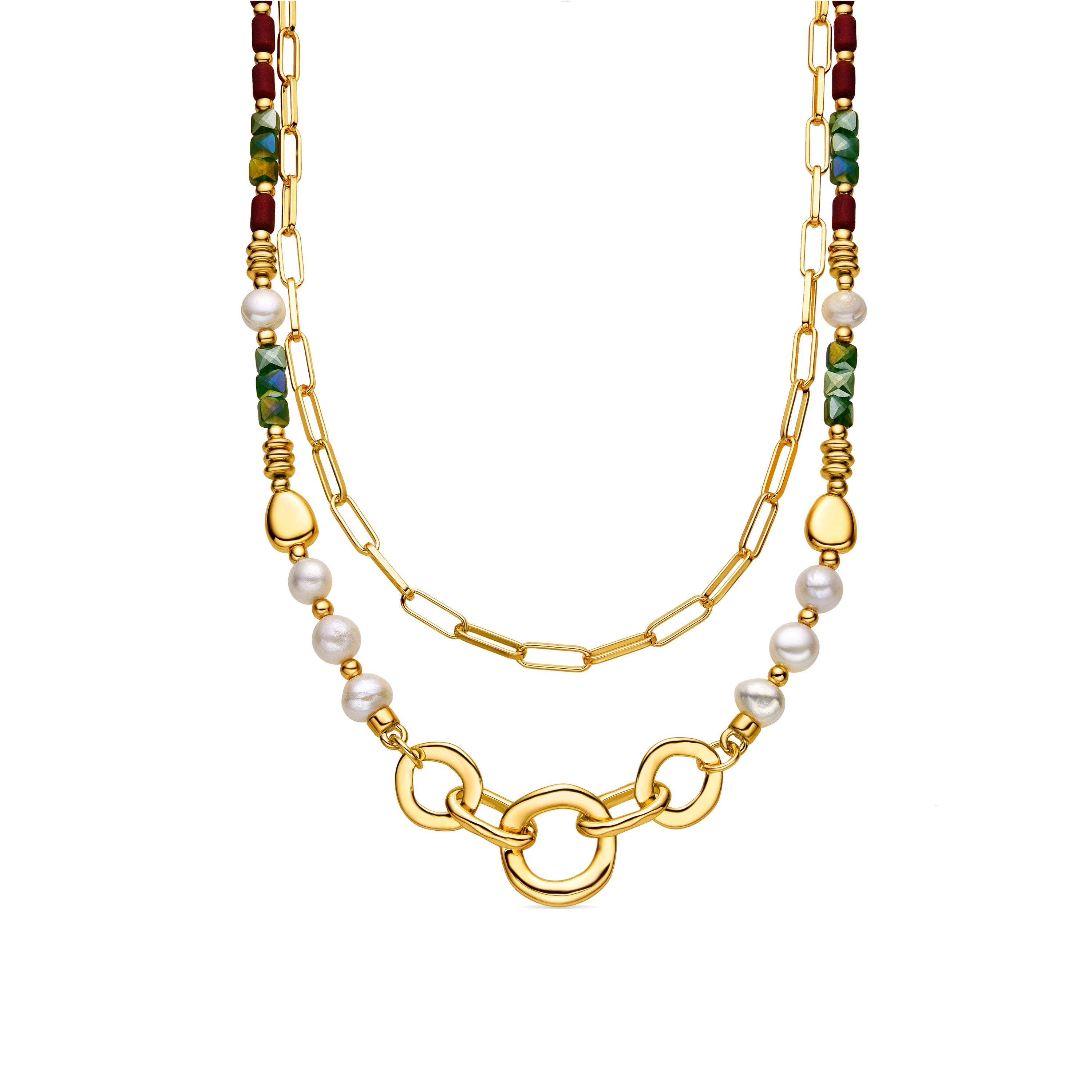Colar com Pérola Branca acabamento em ouro 18k - Kany