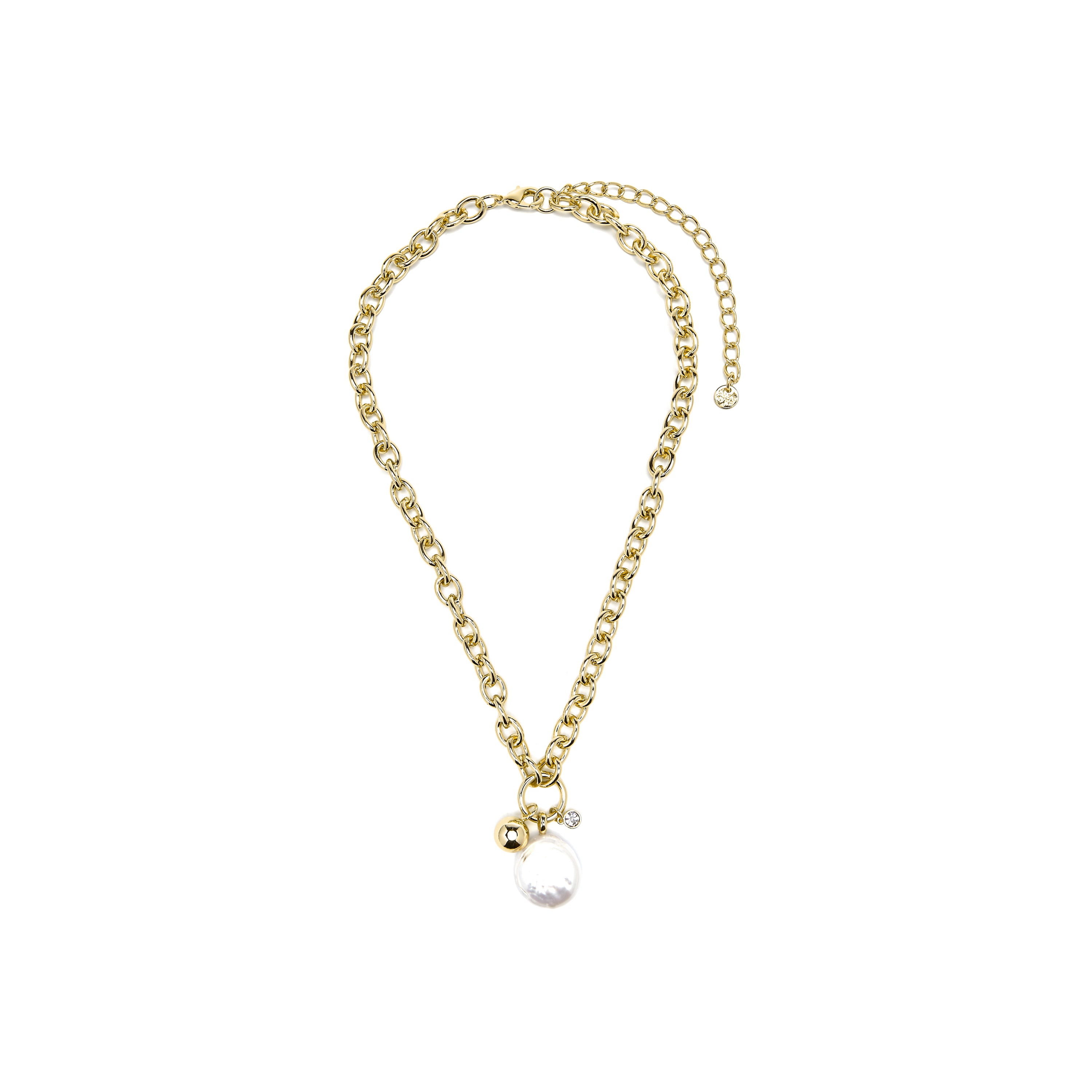 Halskette aus 18k Gelbgold und Weißer Perle - Rinwe