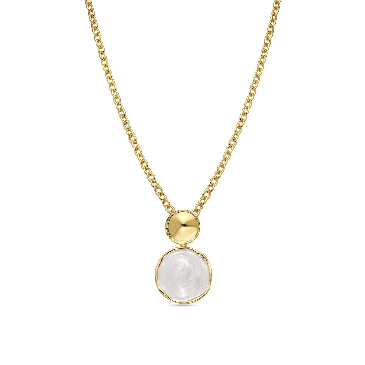 Collar acabado oro amarillo de 18k y Lacado Blanco - Talorzi