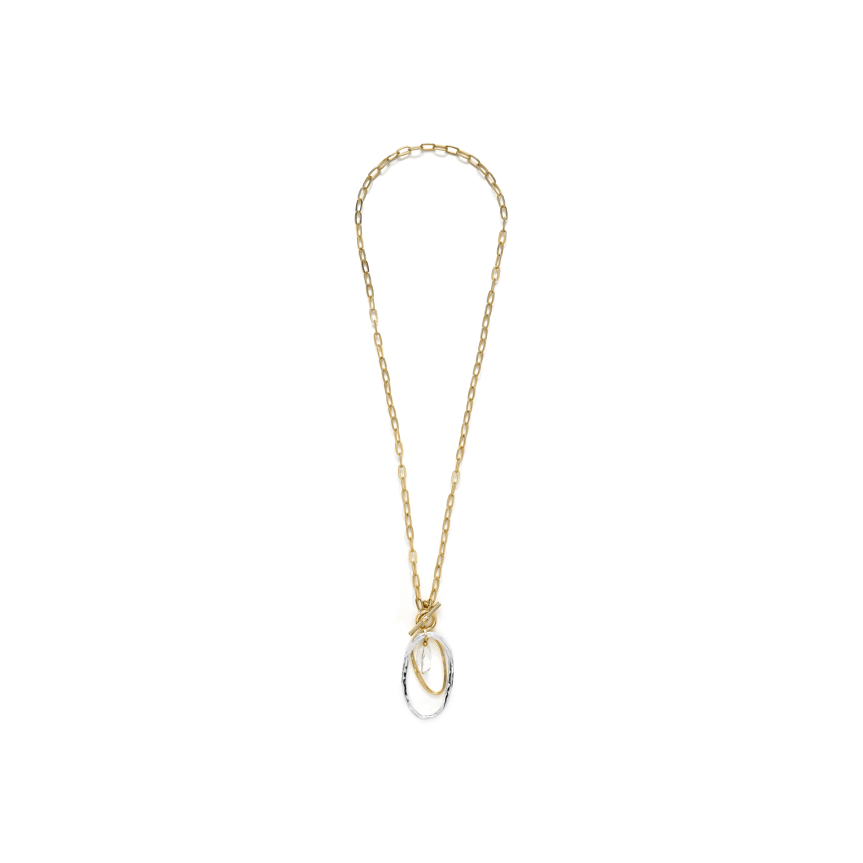 Weiße Perlenkette mit 18k Gelbgold-Finish - Belefi