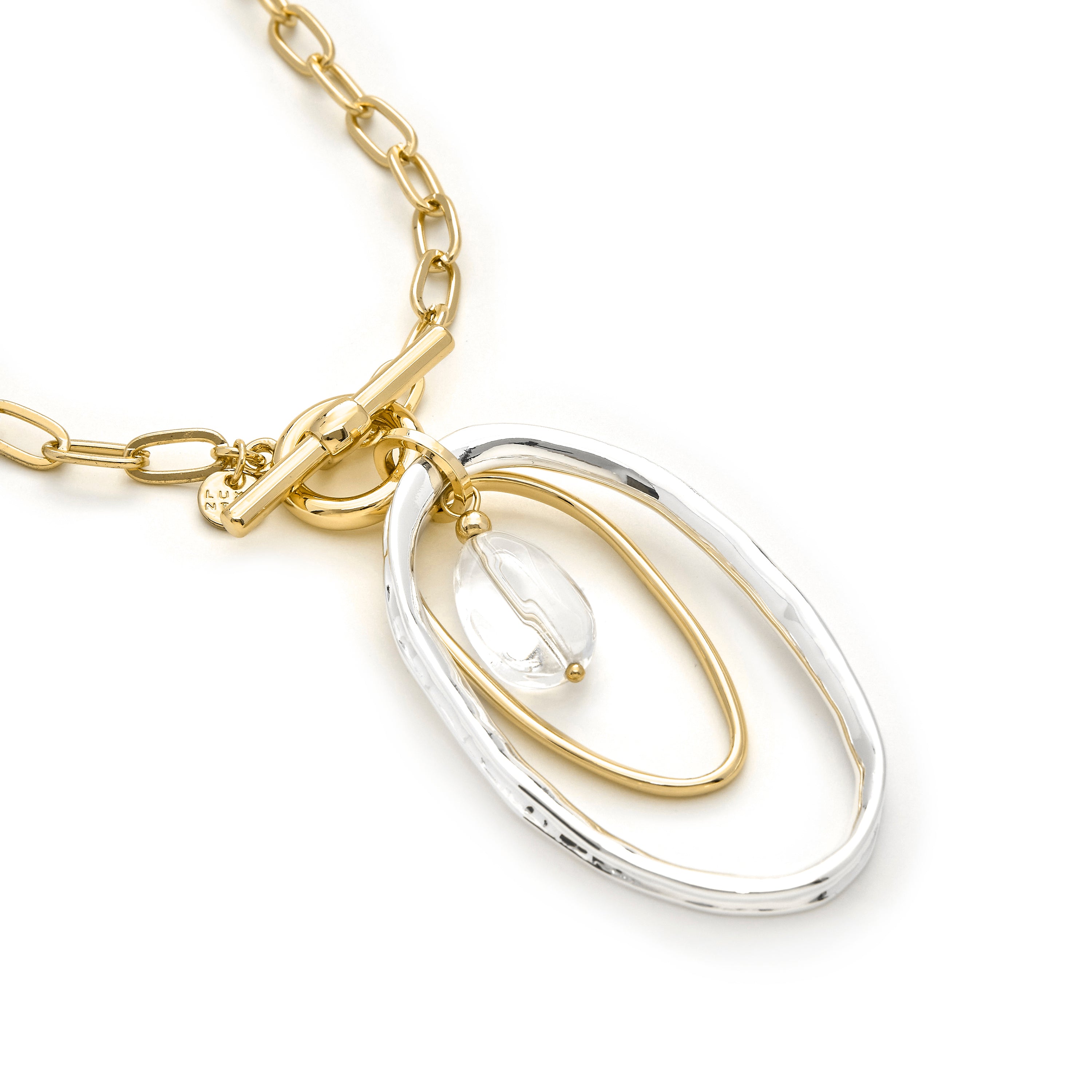 Weiße Perlenkette mit 18k Gelbgold-Finish - Belefi