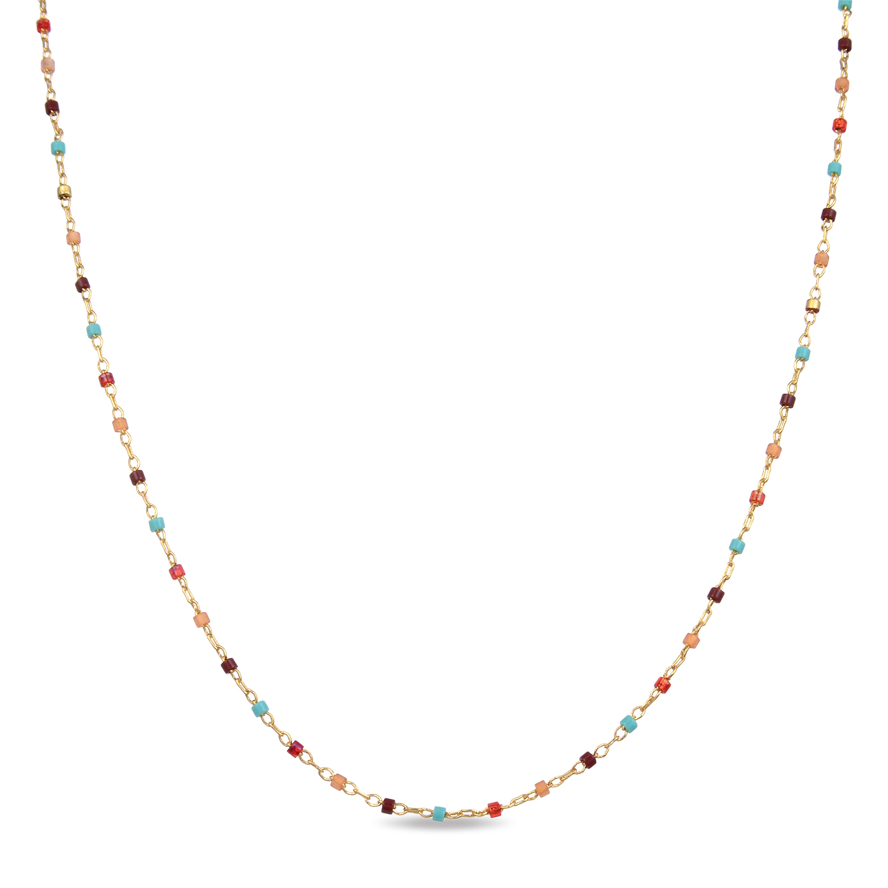Collar de Cuarzo Hidrotermal Multicolor acabado en oro amarillo 18K - Nespo