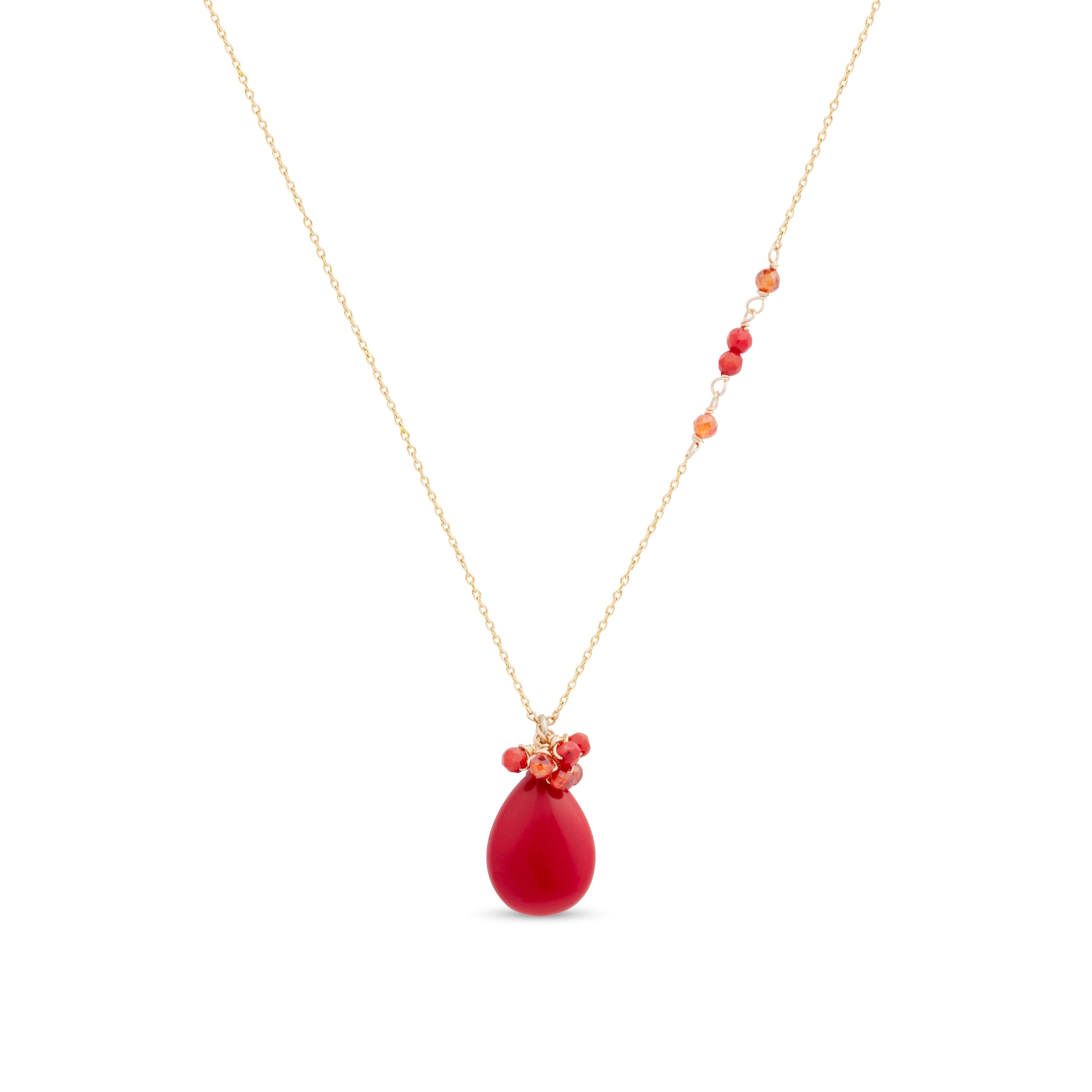 Colar de Coral acabado em ouro amarelo 18K - Adak