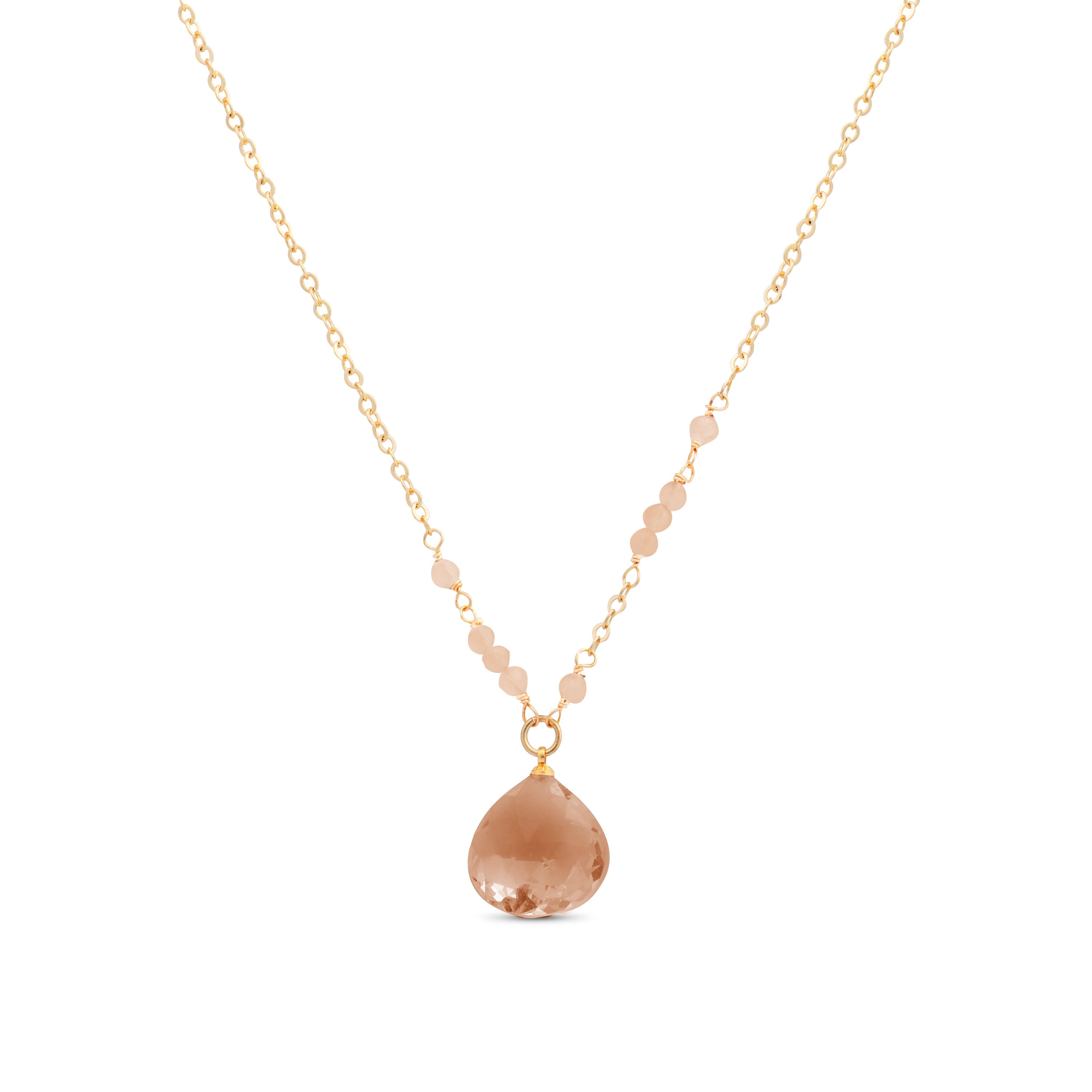 Smoky Quartz Hydrothermal Necklace finished in 18K yellow gold - Zoqoyi