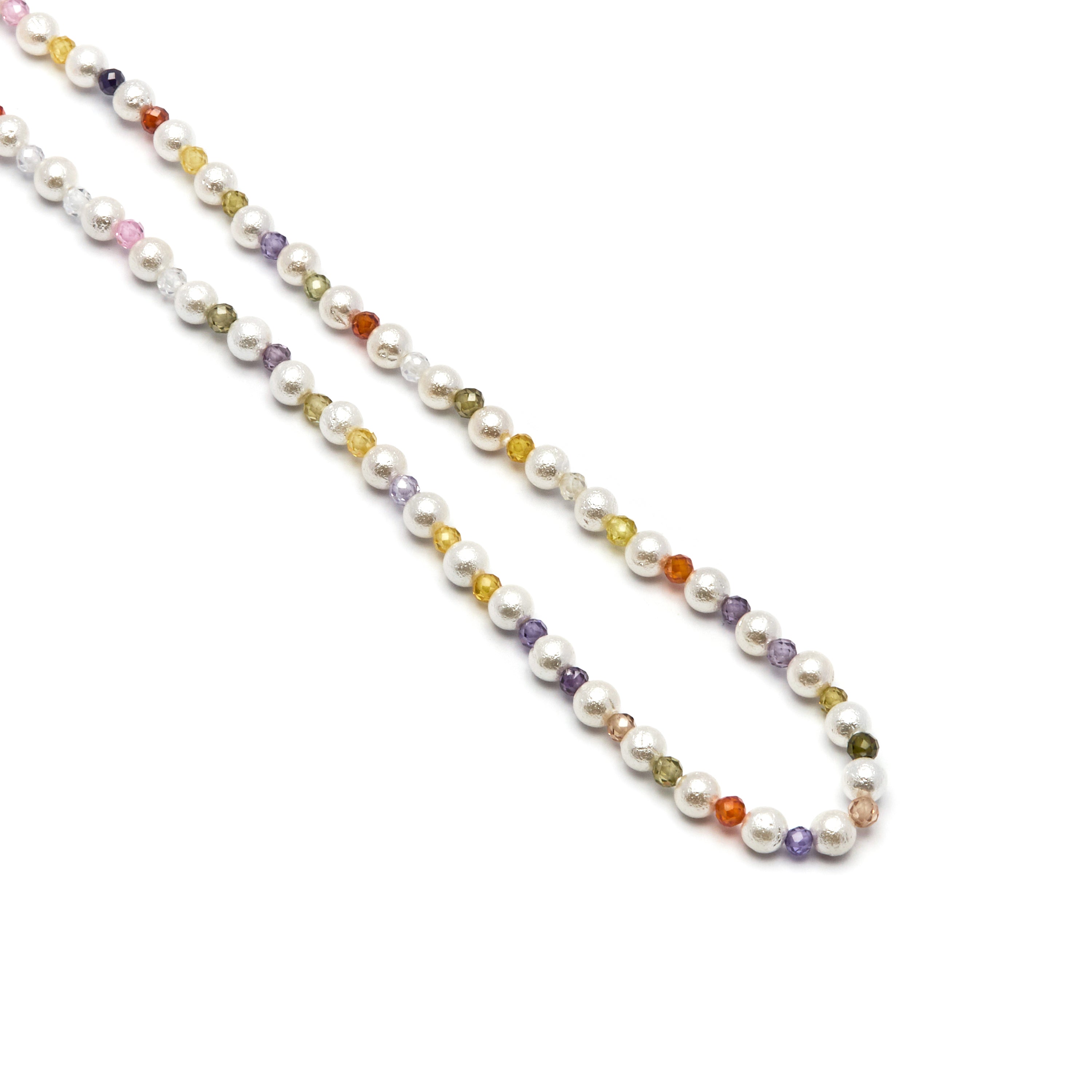 Multicolor Crystal Necklace finished in 18K yellow gold - Amio