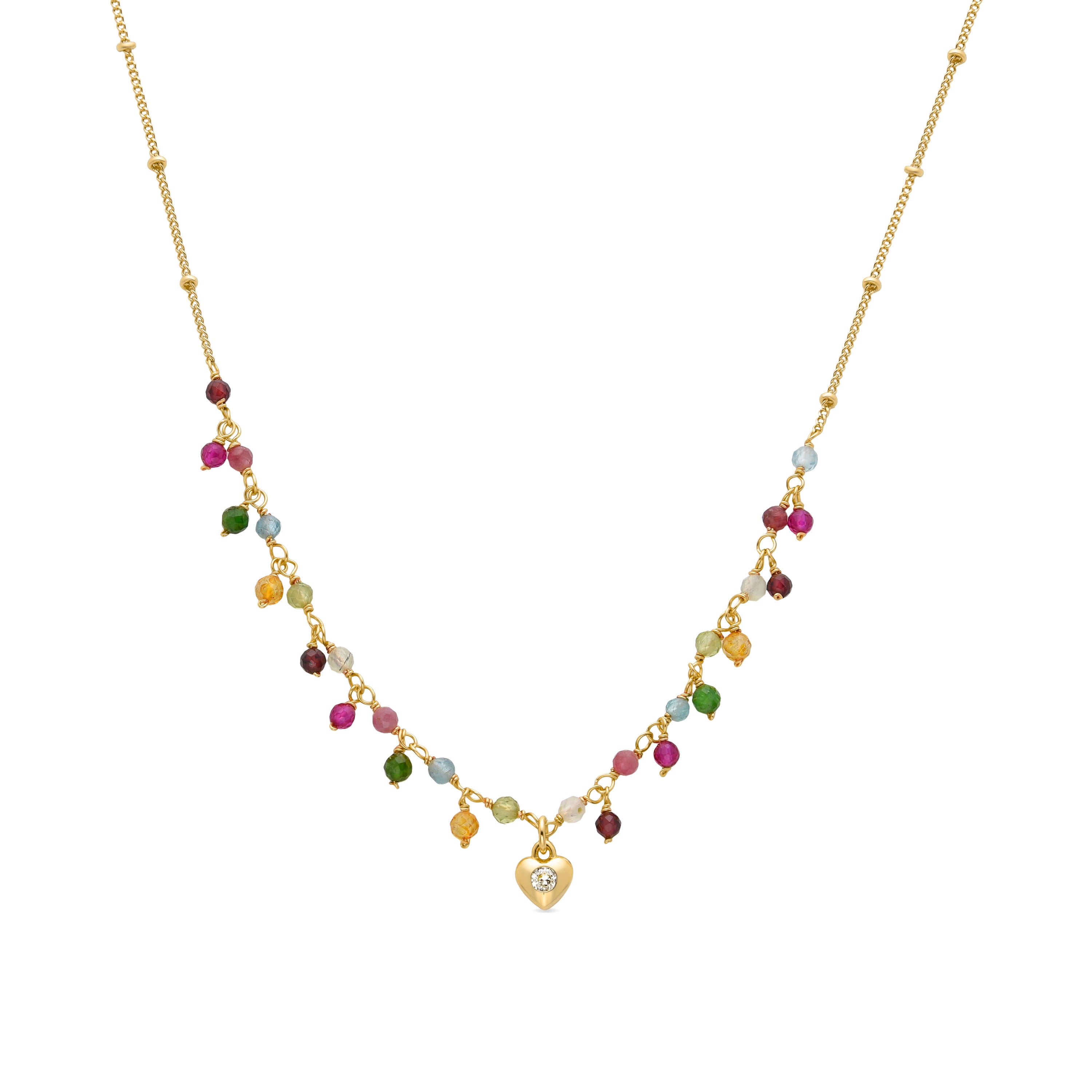 Mehrfarbige Kristallhalskette mit 18K Gelbgold-Finish - Wyrm