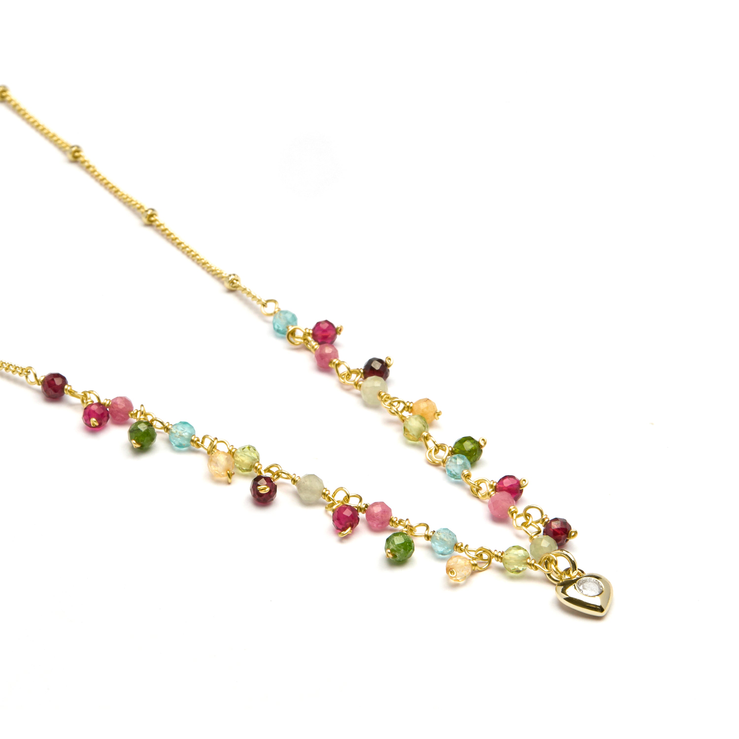 Mehrfarbige Kristallhalskette mit 18K Gelbgold-Finish - Wyrm