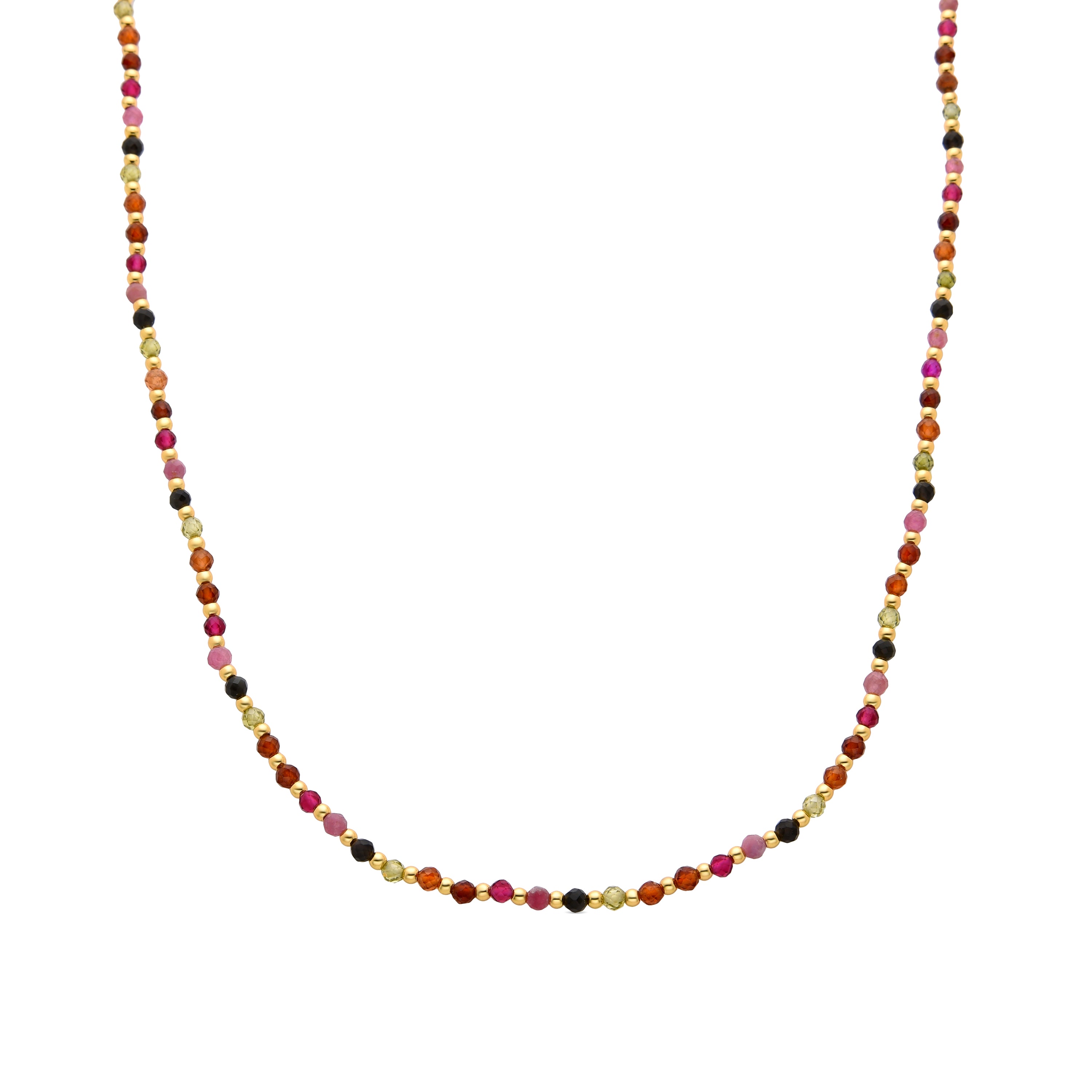 Multicolor Crystal Necklace finished in 18K yellow gold - Irfoa