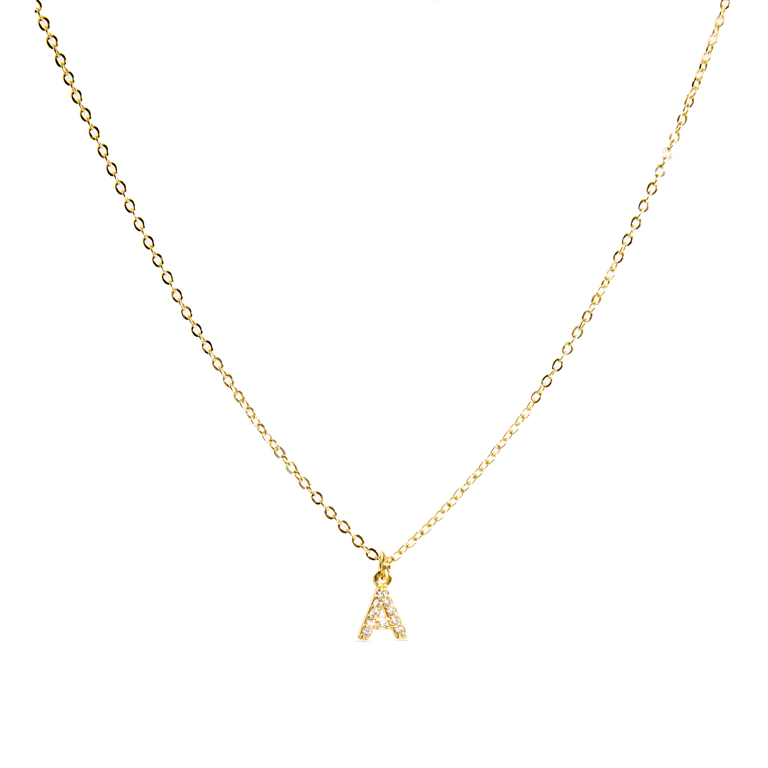 Collier avec Zircone Brillante finition or 18k - Alphabet