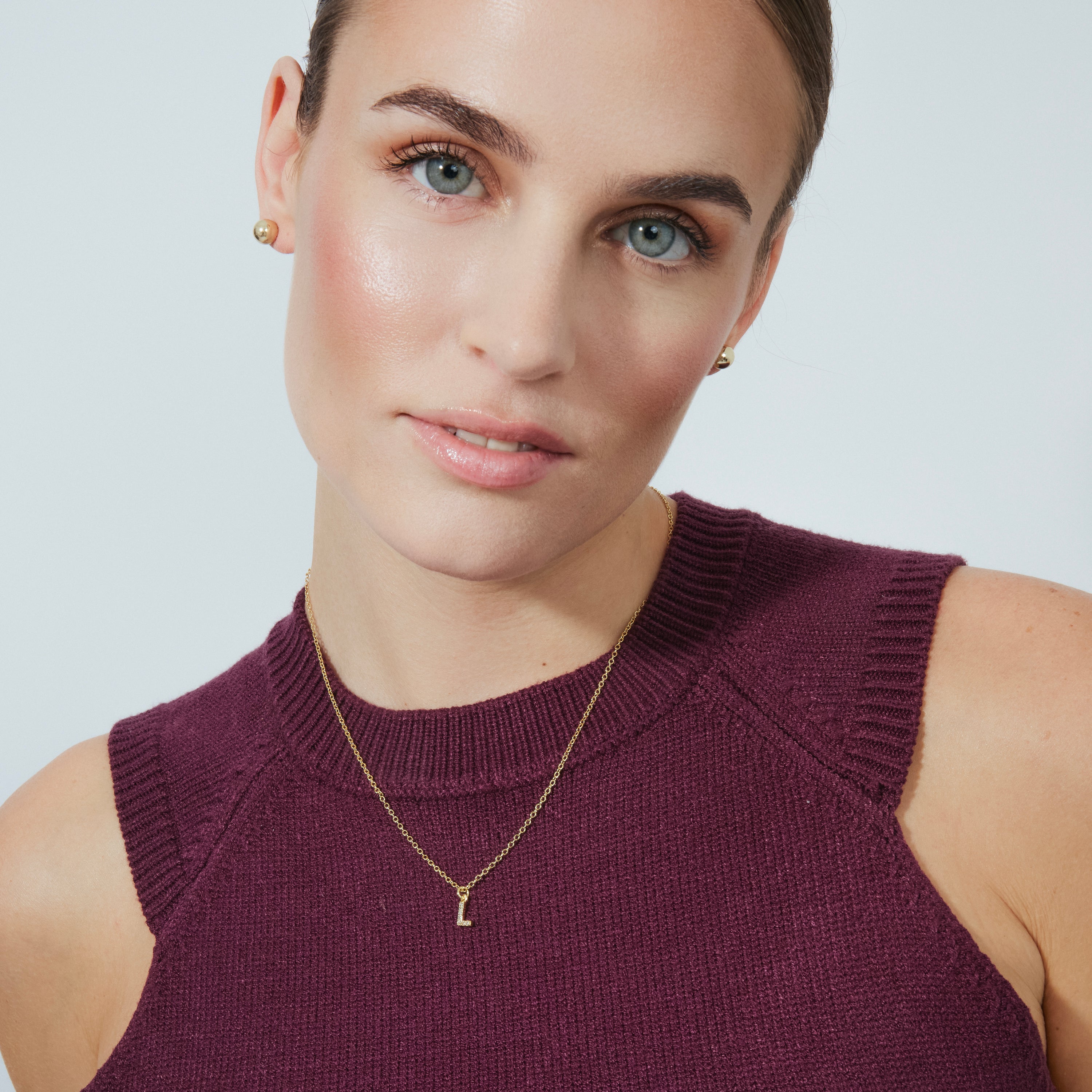 Collar con Circonita Brillante acabado oro 18k - Alphabet