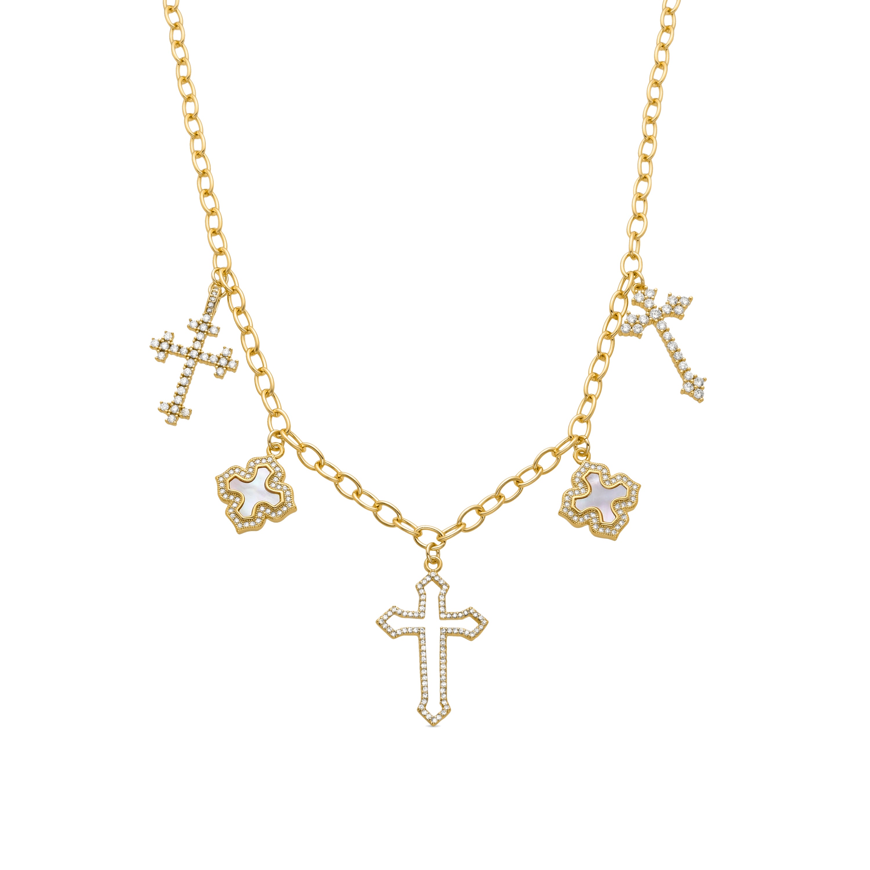 Colar de Zircónia Brilhante com acabamento em ouro amarelo 18K - Lysay