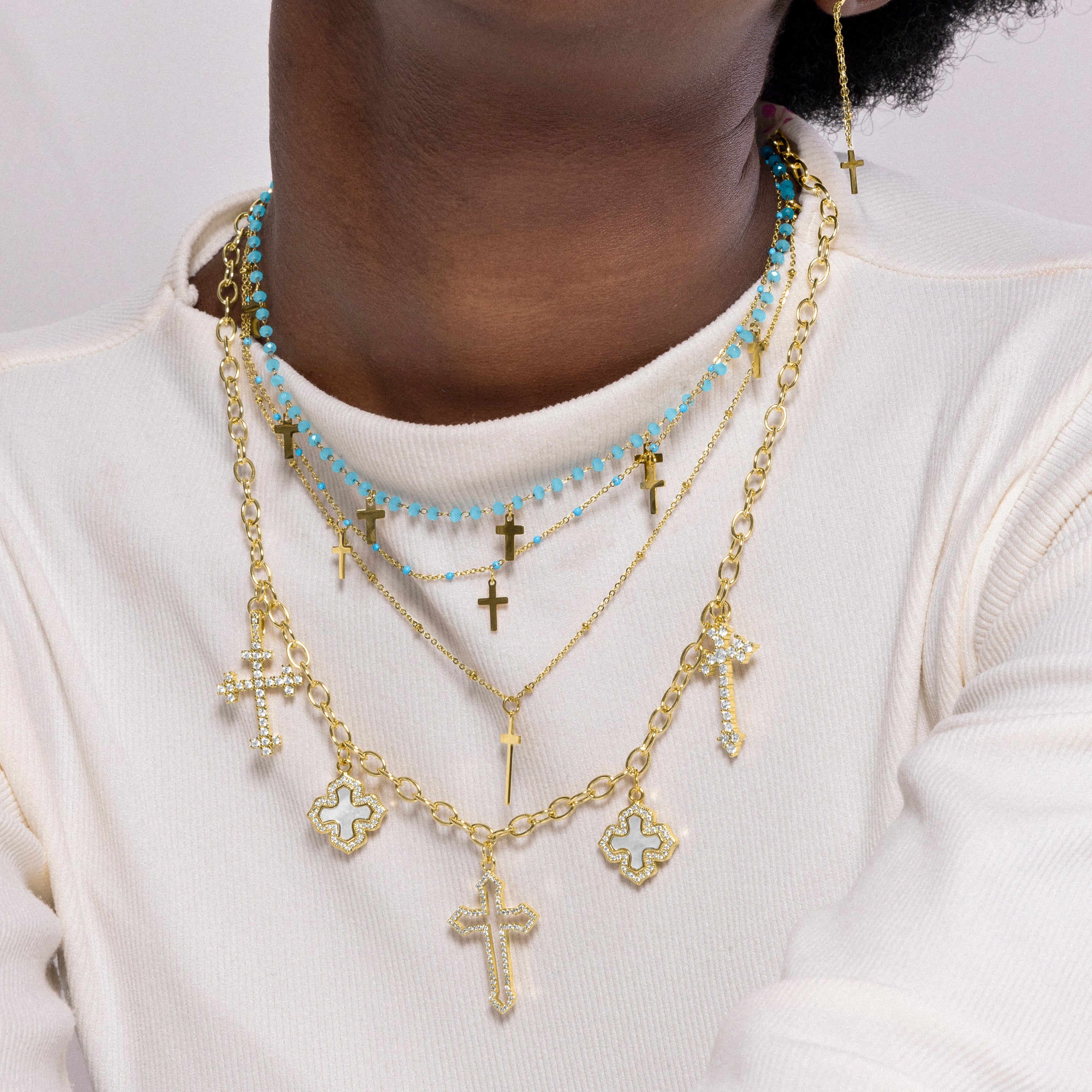 Colar de Zircónia Brilhante com acabamento em ouro amarelo 18K - Lysay