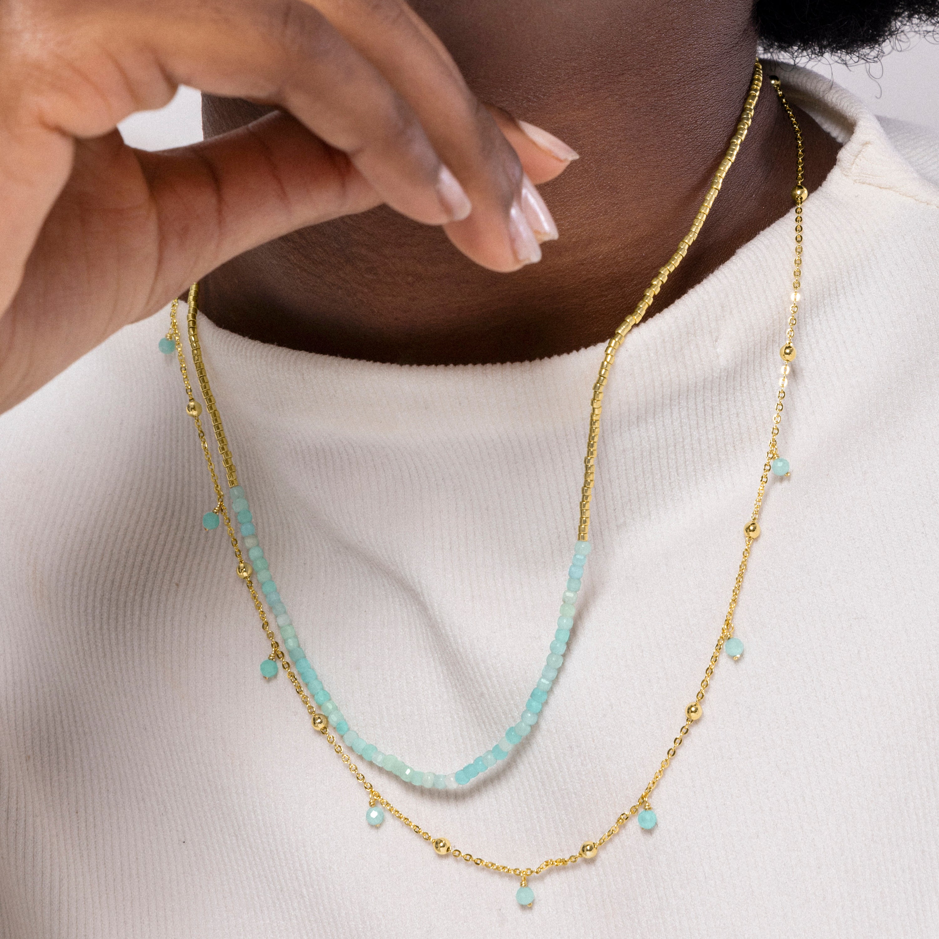 Collana in Turchese con finitura in oro giallo 18K - Akya