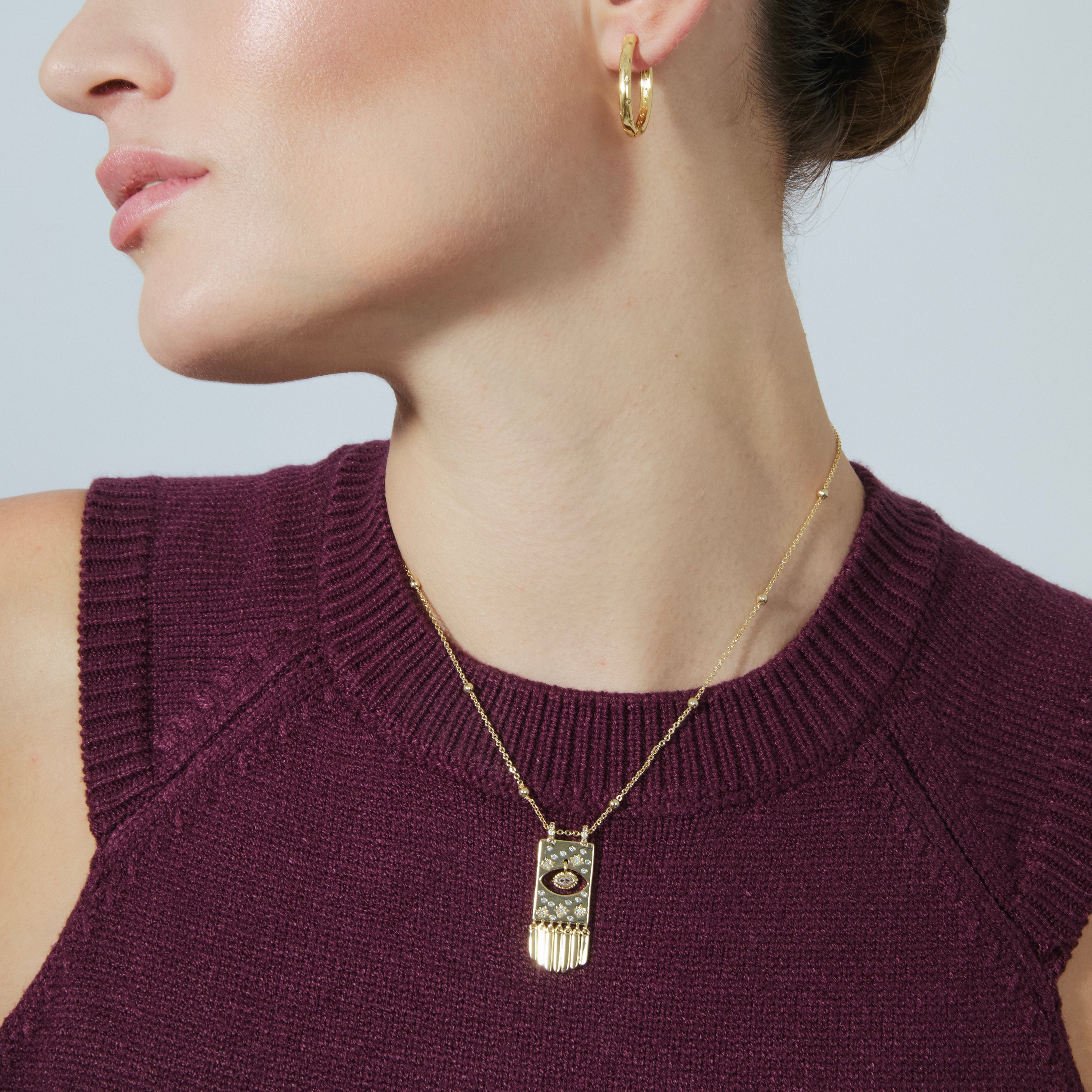 Collar de Circonita Brillante acabado en oro amarillo 18K - Sufariz