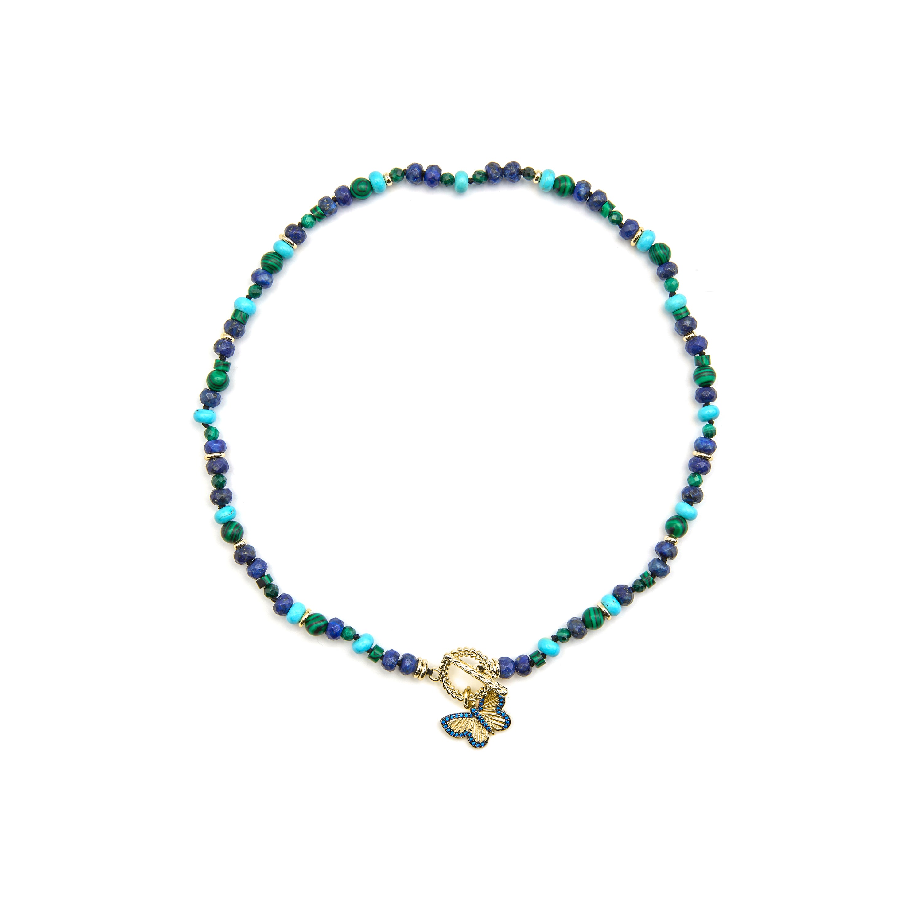 Collar with Natural Lapis Lazuli finished in 18k gold - Arru