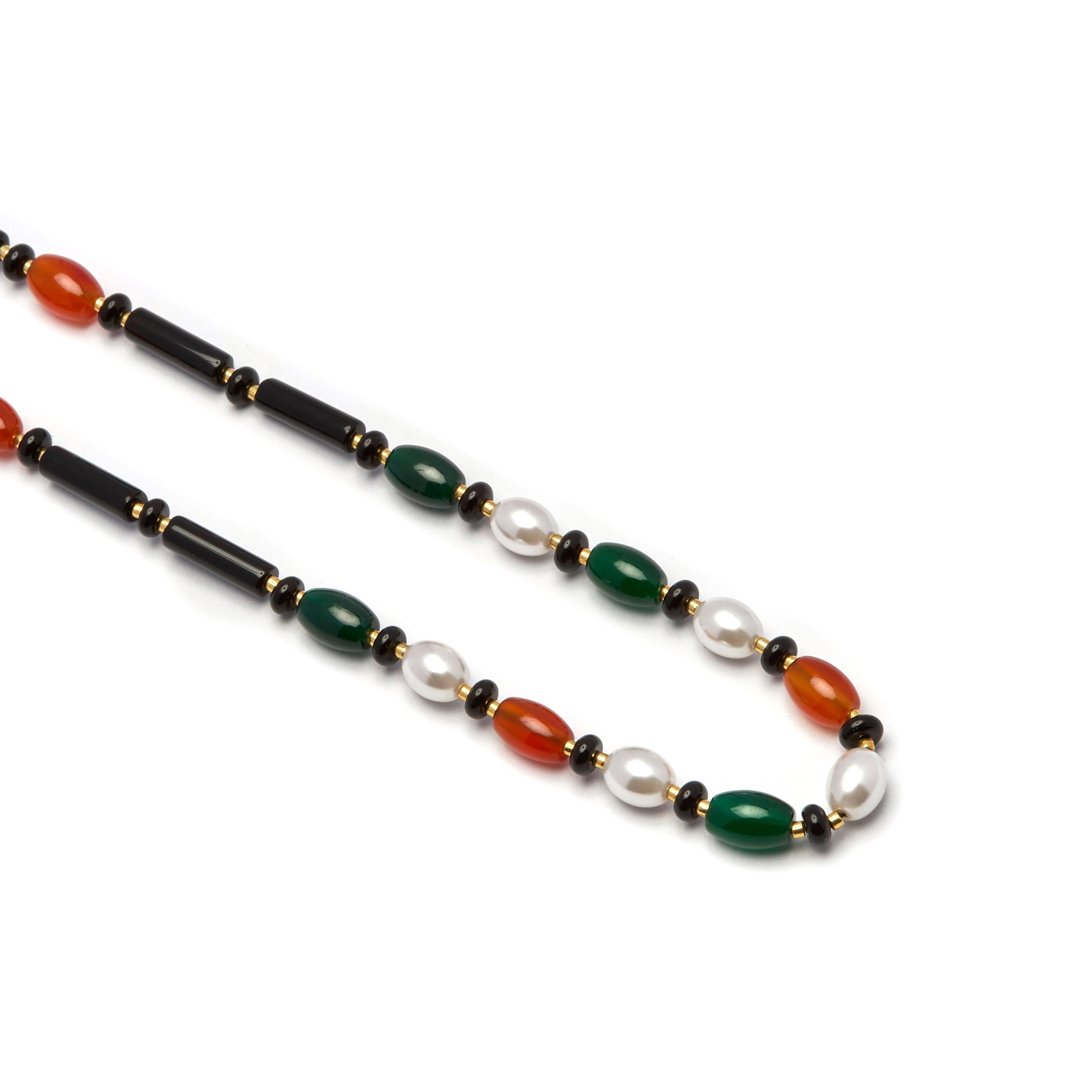 Necklace with Onyx finished in 18k gold - Coepil