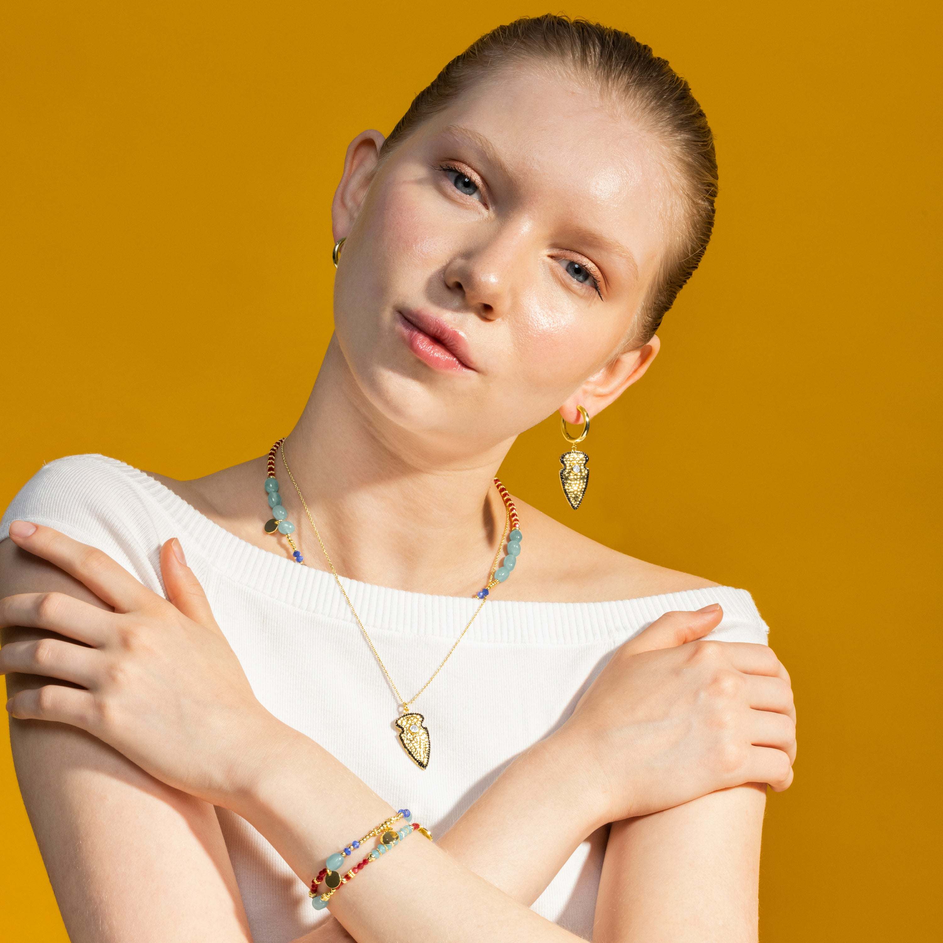 Collier avec Cristal Multicolore finition or 18k - Ney