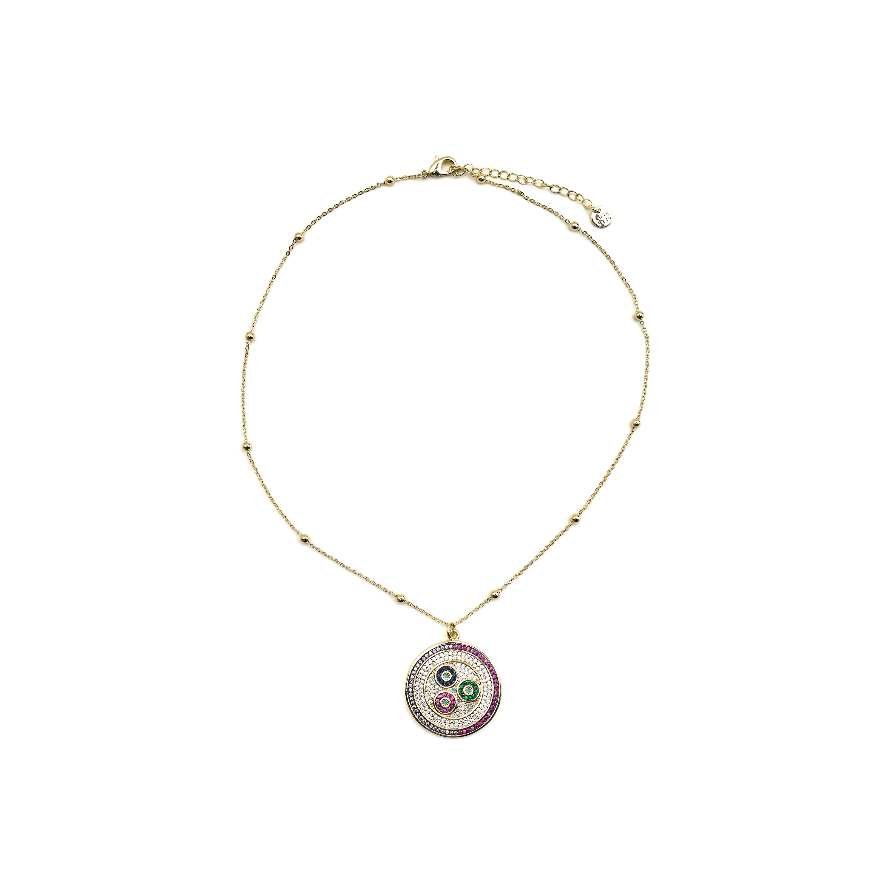Collier avec Zircon multicolore finition or 18k - Purma