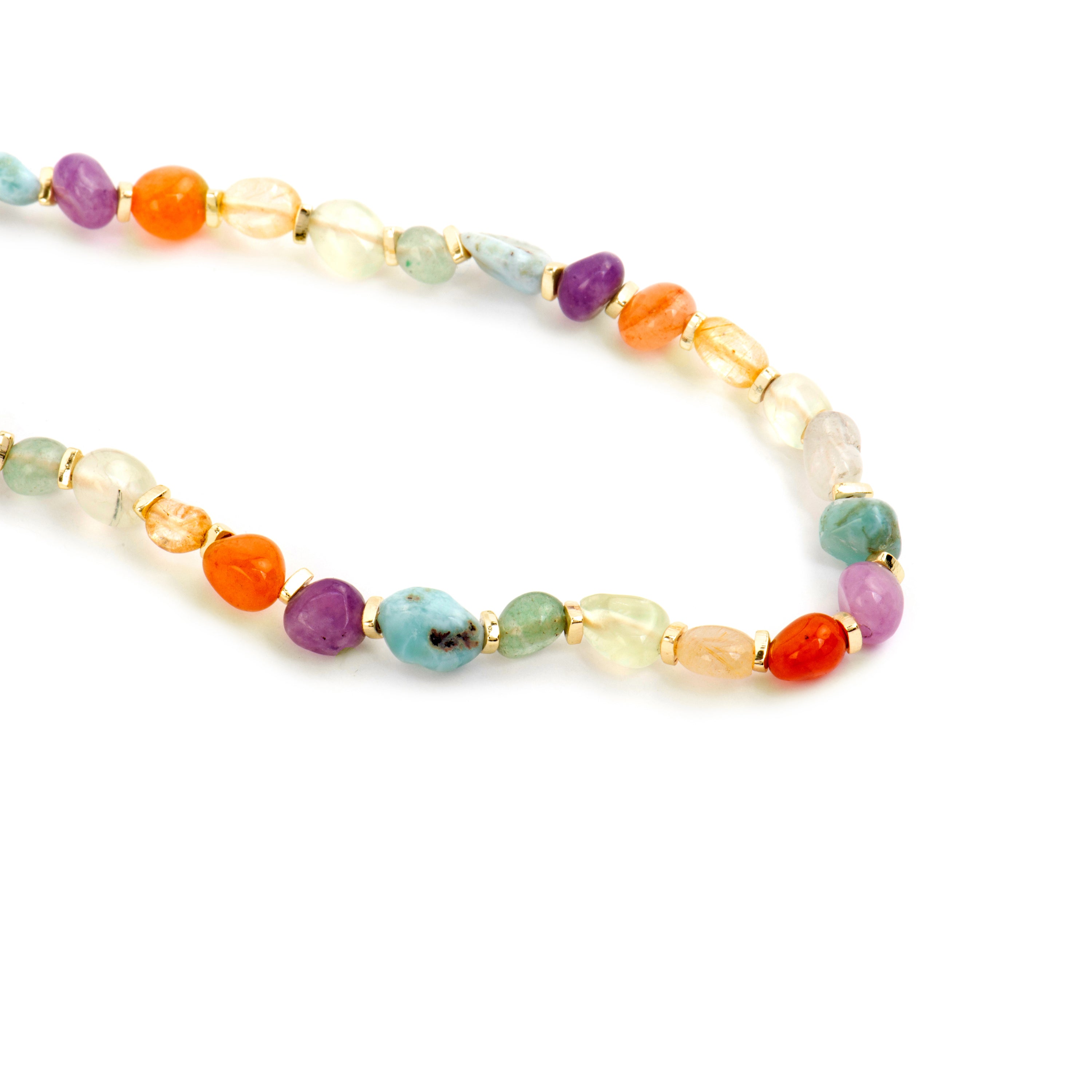 Collar acabado oro amarillo de 18k y Multicolor Piedra Natural - Terma