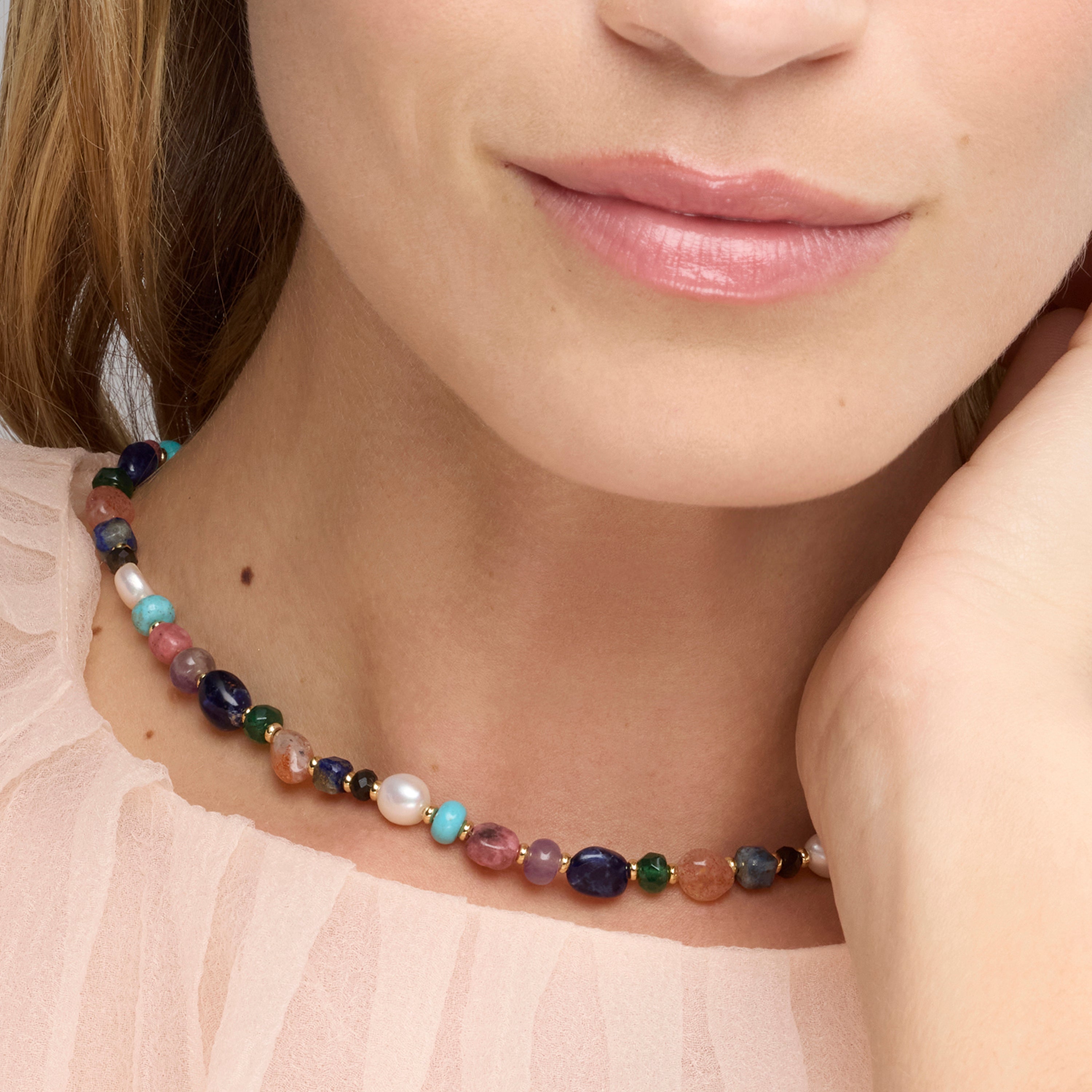 Collana finitura oro giallo 18k e Perla Bianca - Umavi