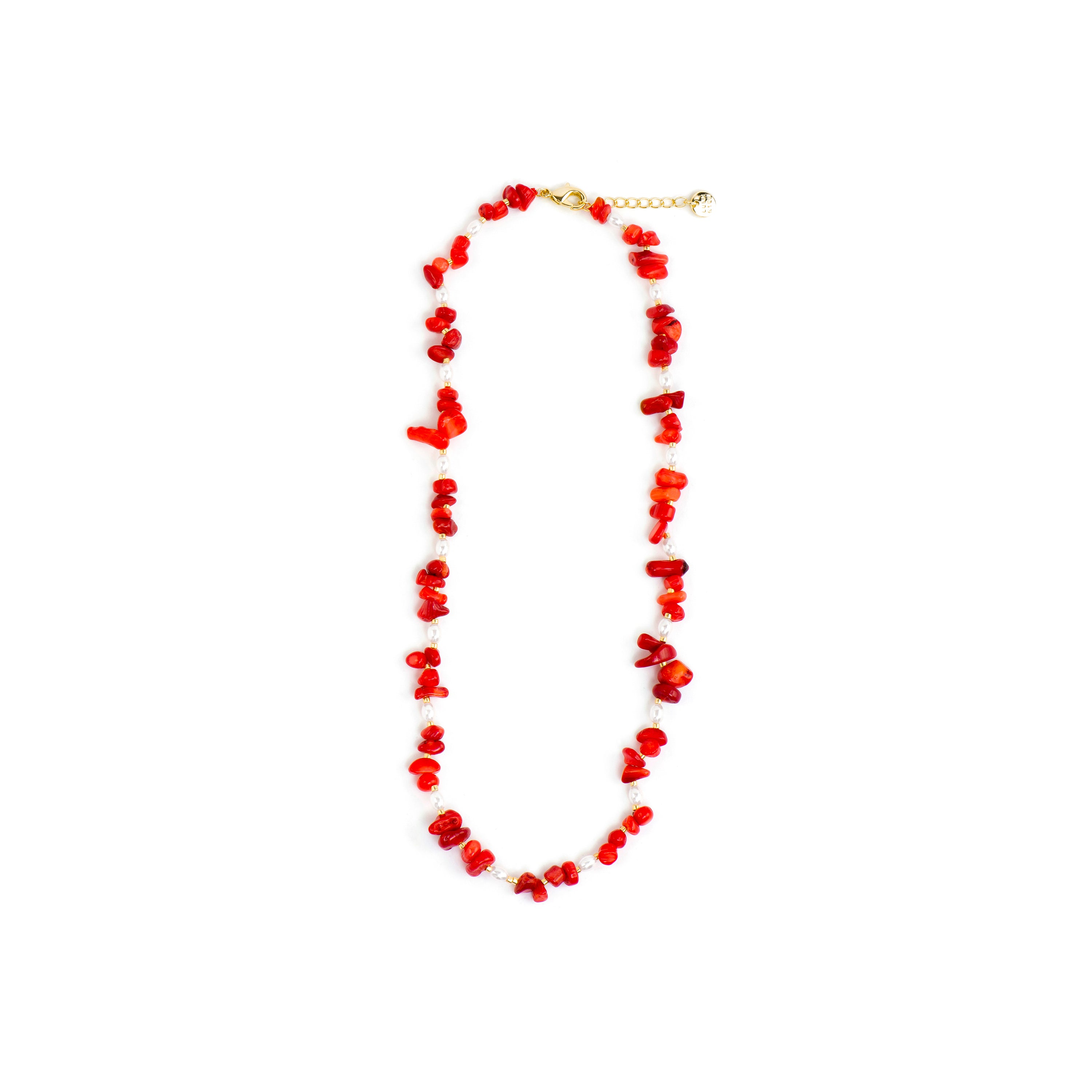 Collana finitura oro giallo 18k e Corallo - Wenfa