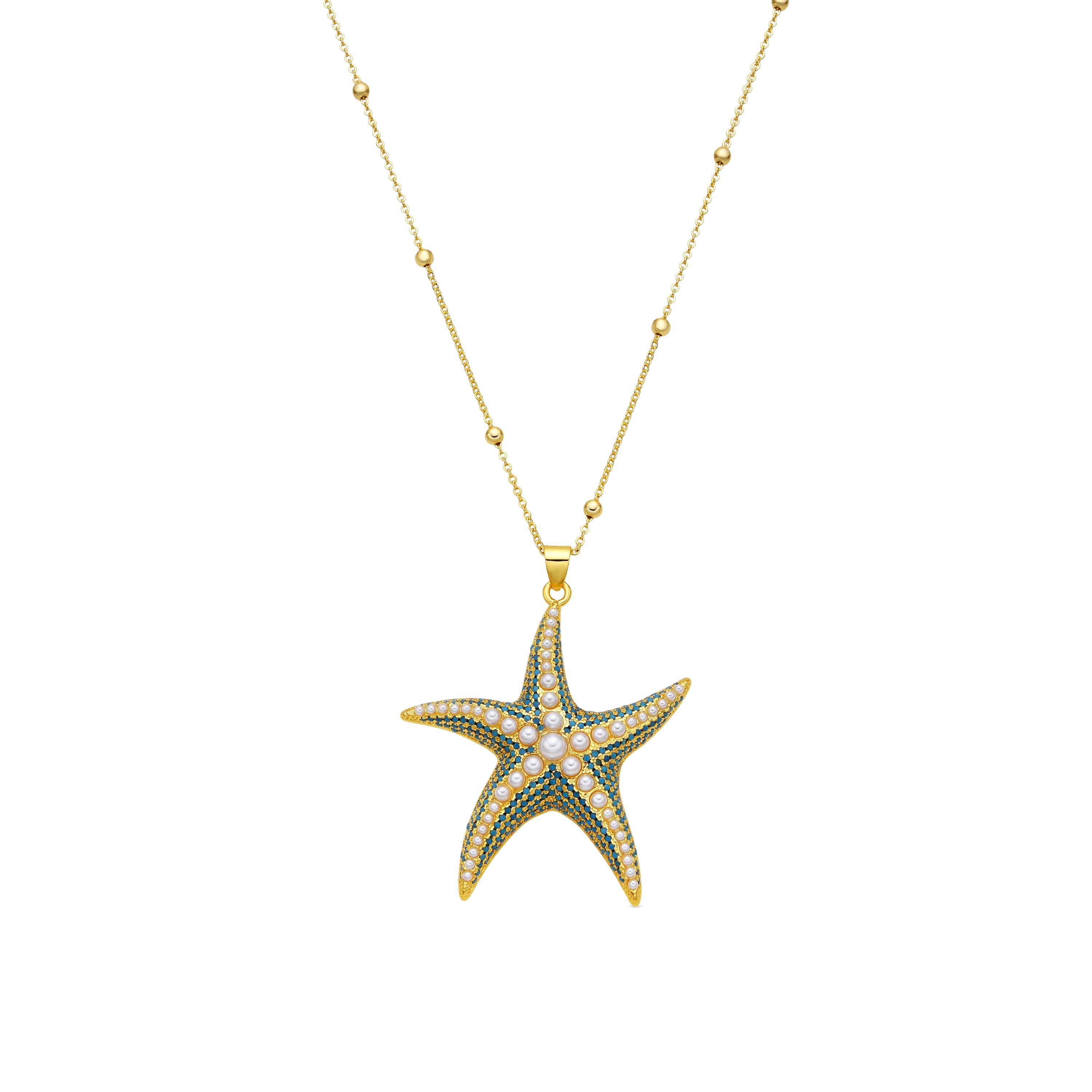 Collier finition or jaune 18k et perle blanche - Ruko