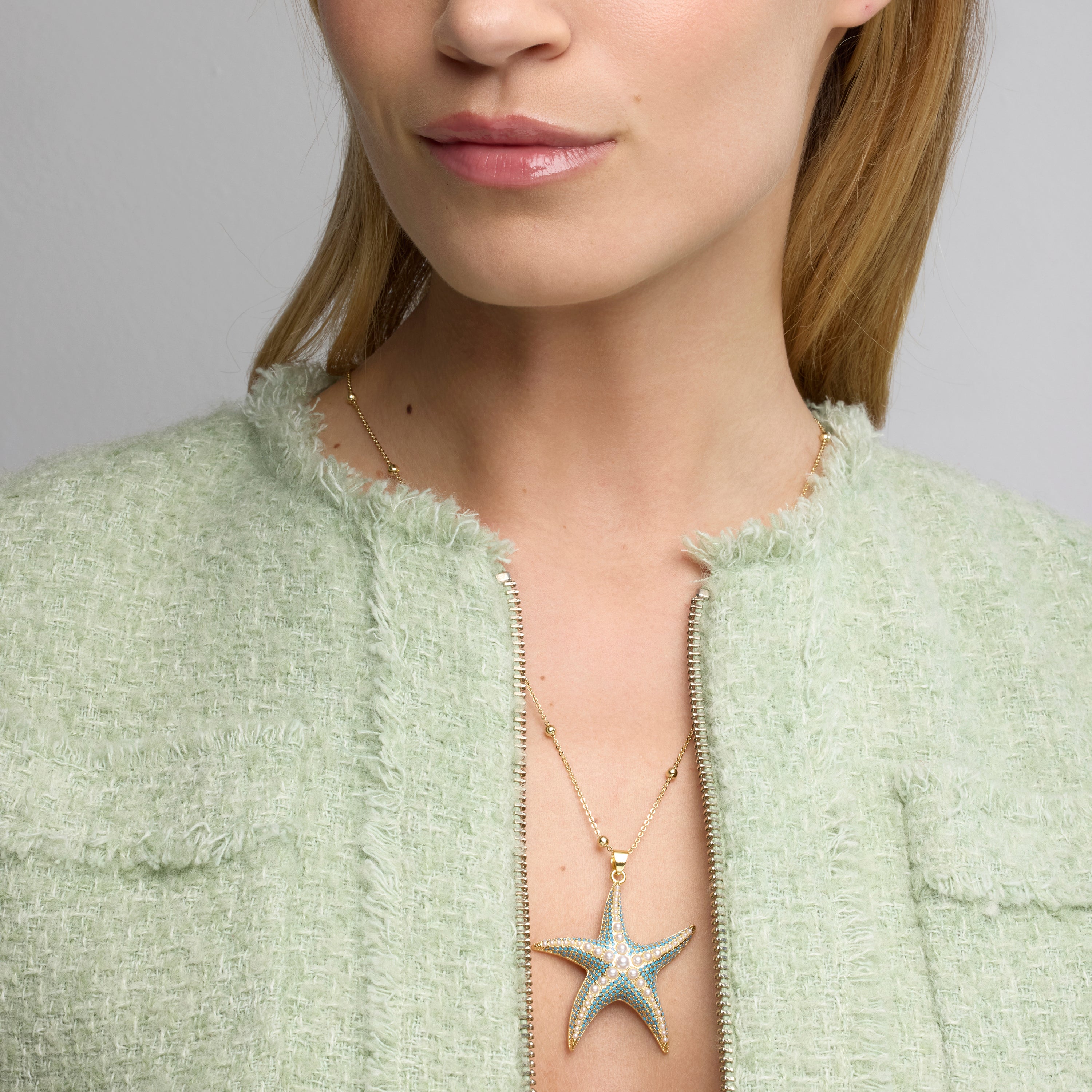 Collier finition or jaune 18k et perle blanche - Ruko