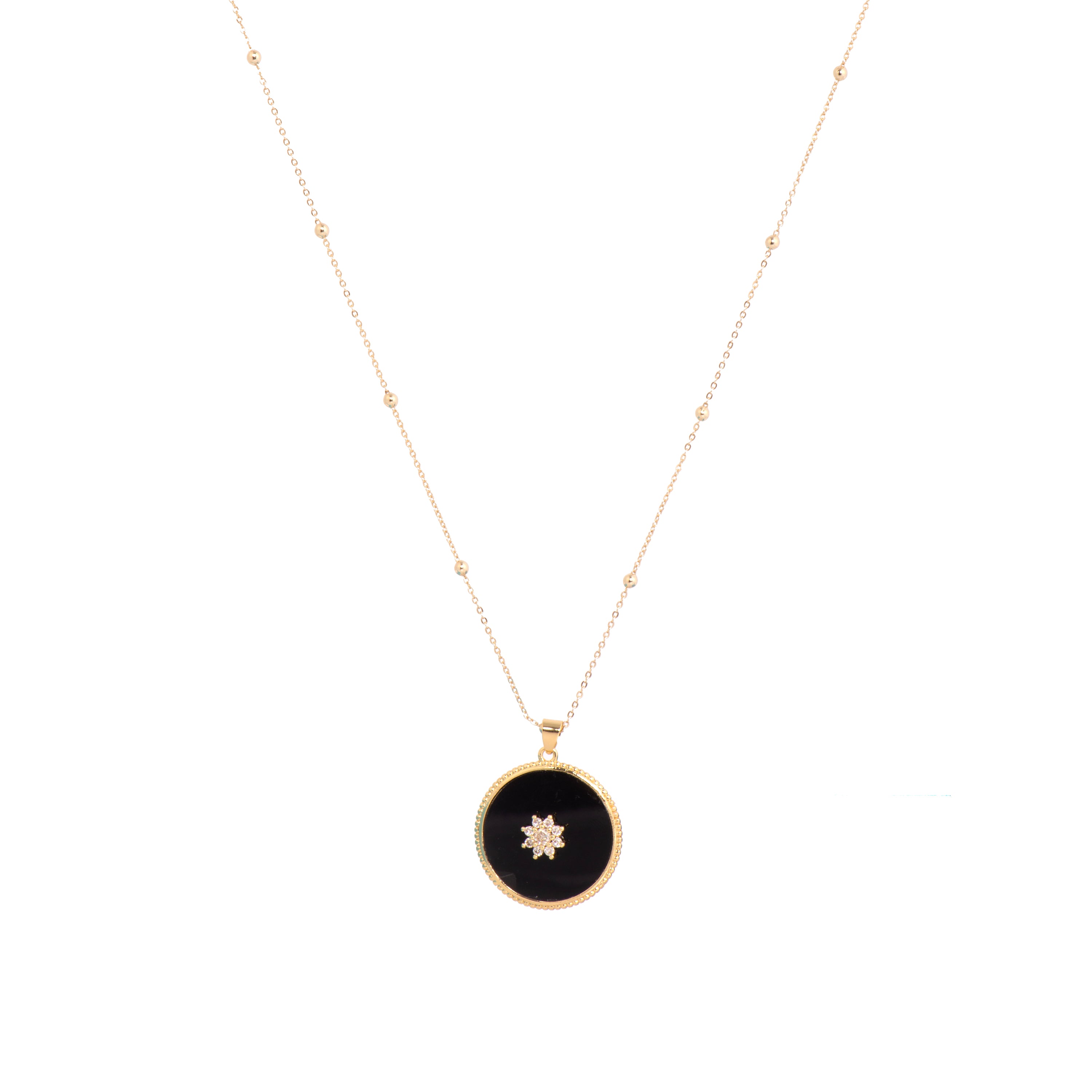 Halskette mit 18k Gelbgold-Finish und Hydrothermalem Onyx-Quarz - Salks