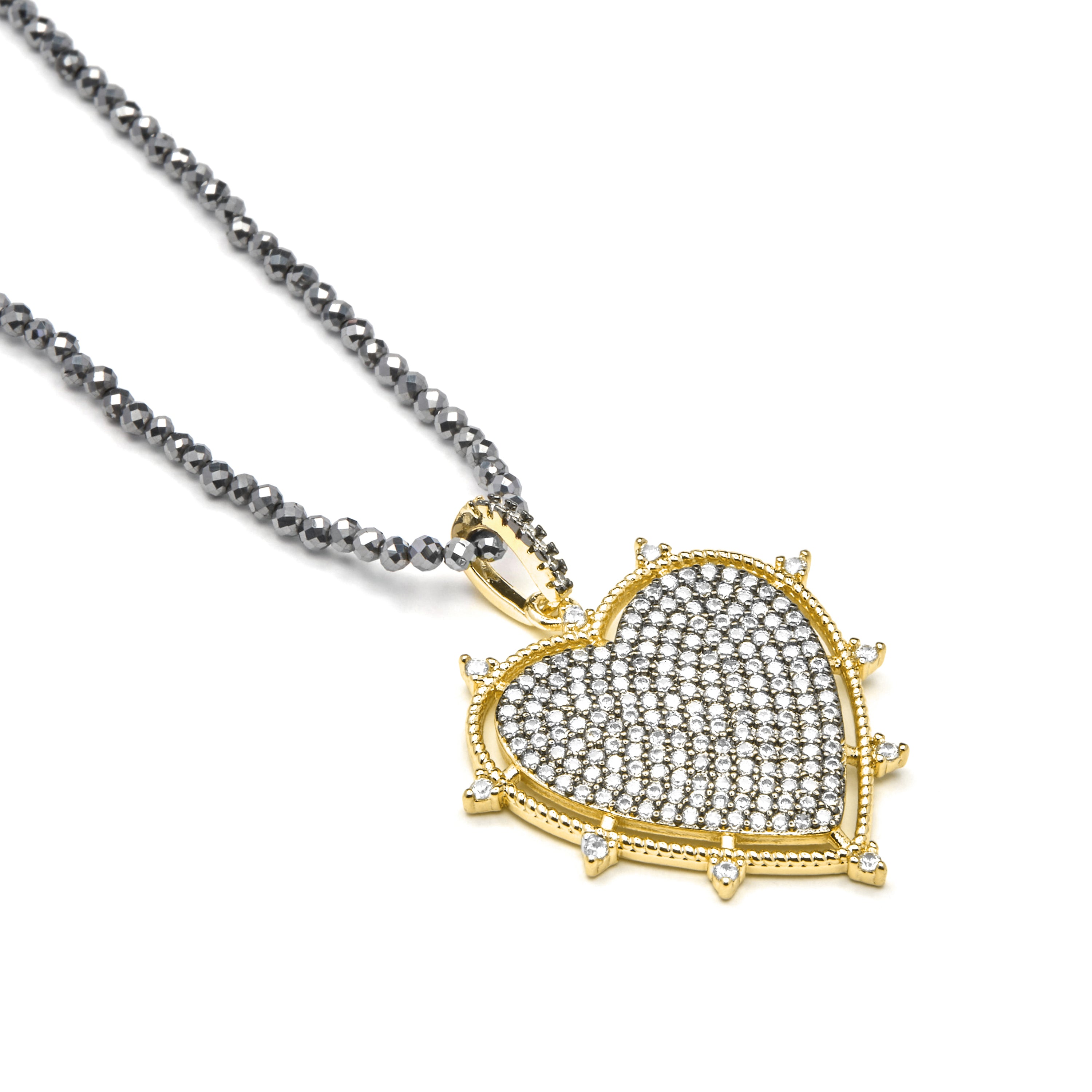 Colar acabado em ouro amarelo de 18k e zircónia brilhante - Lezsa