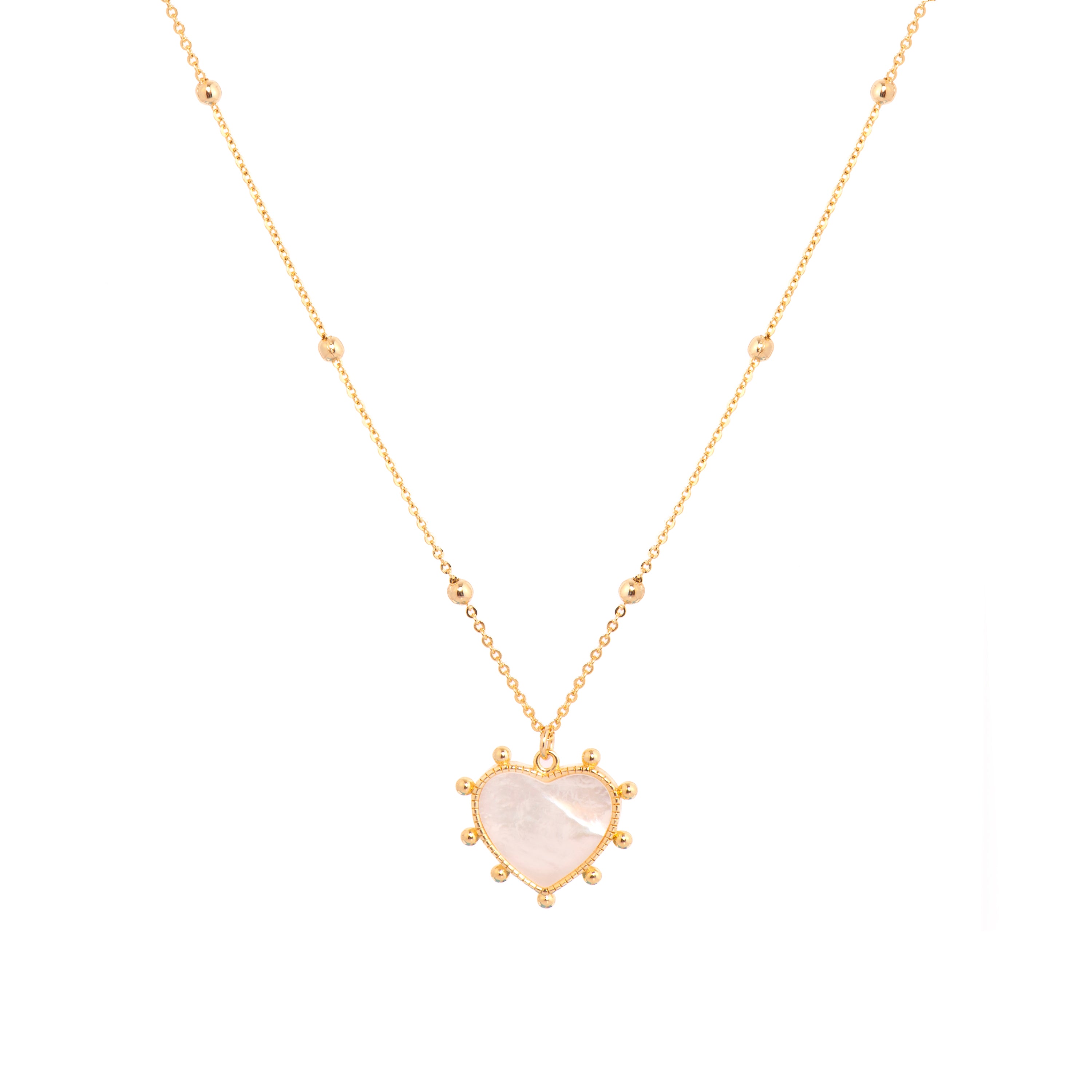 Collana finitura oro giallo 18k e Madreperla Bianca - Marloi
