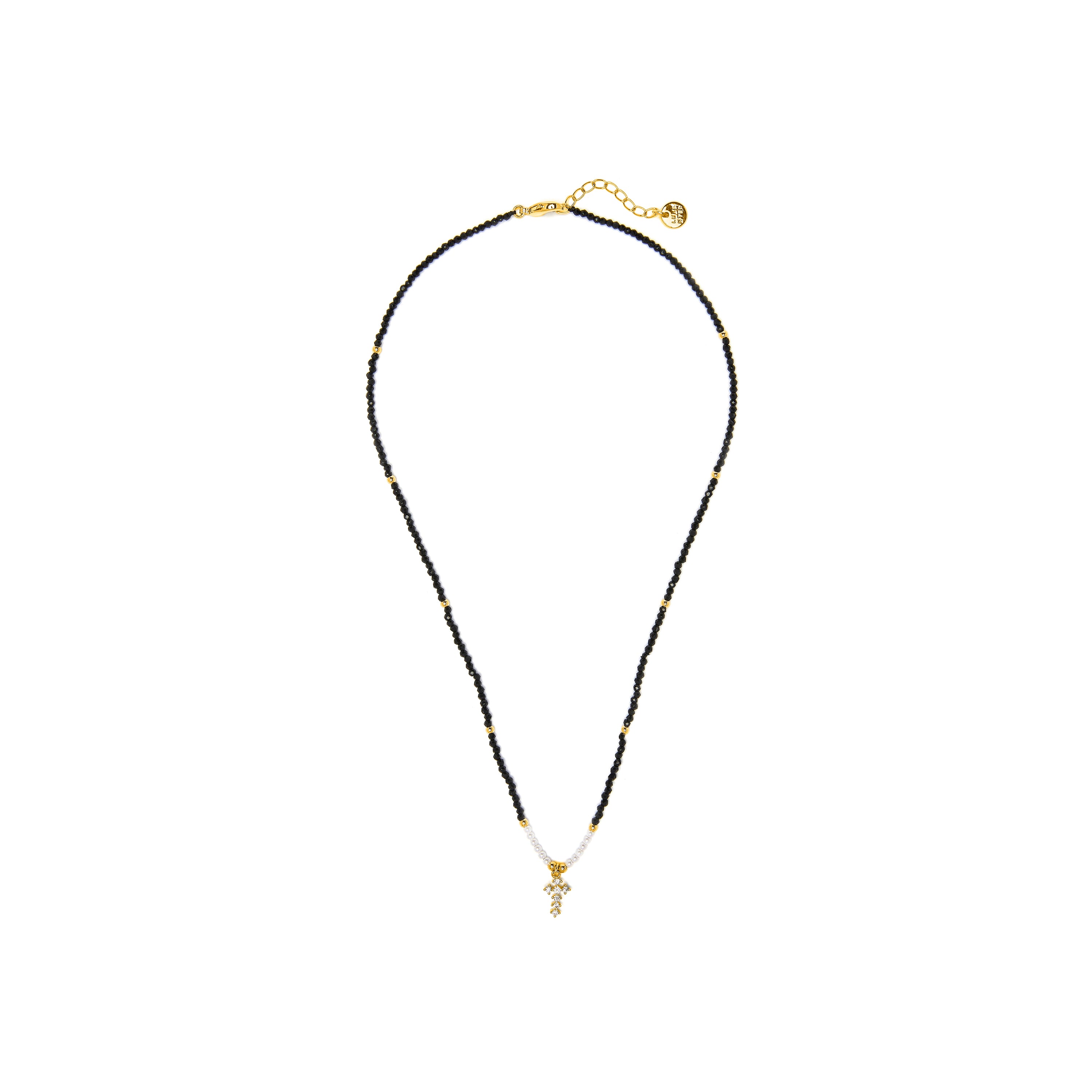 Collare di Cristallo Nero finitura in oro giallo 18k - Nyali