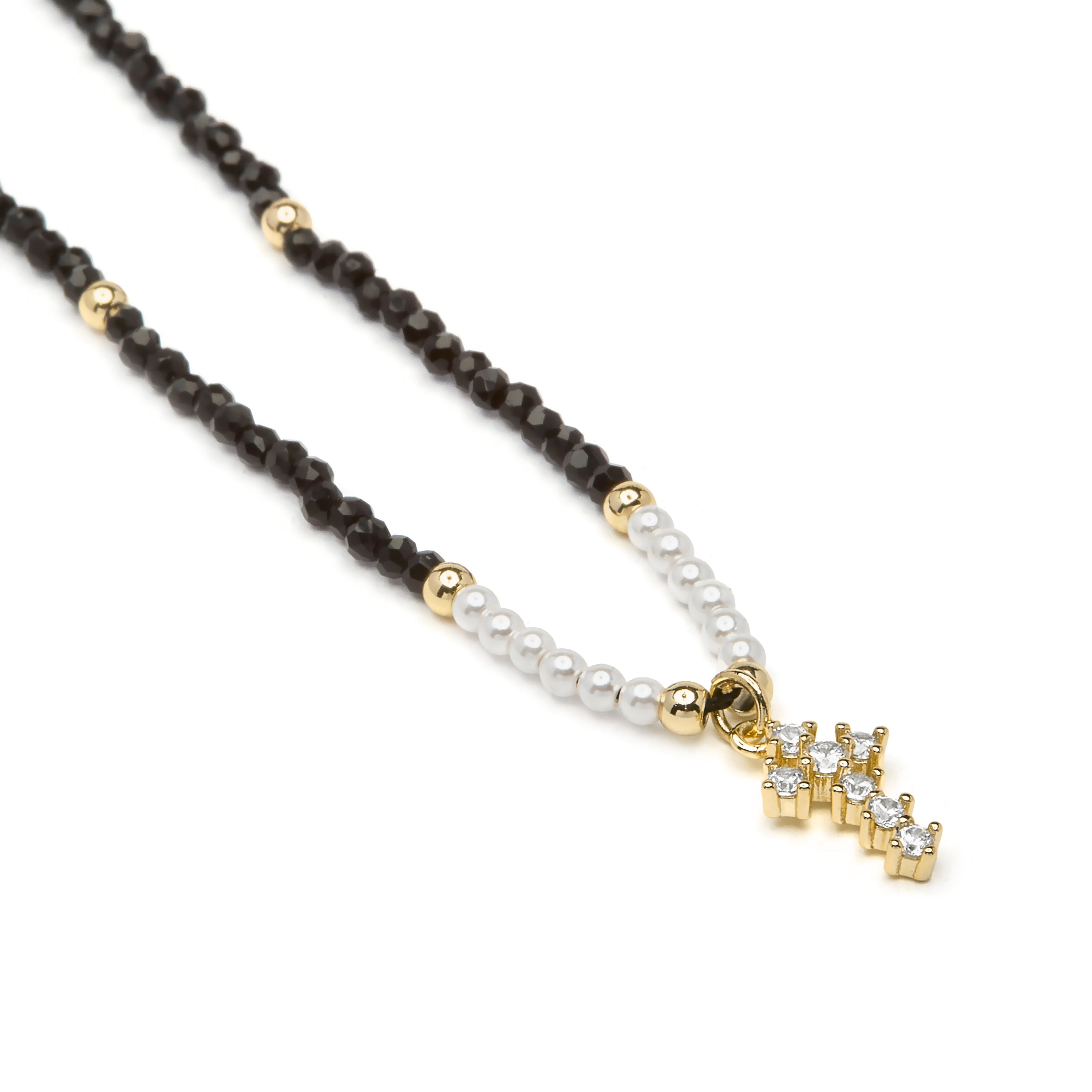 Collare di Cristallo Nero finitura in oro giallo 18k - Nyali